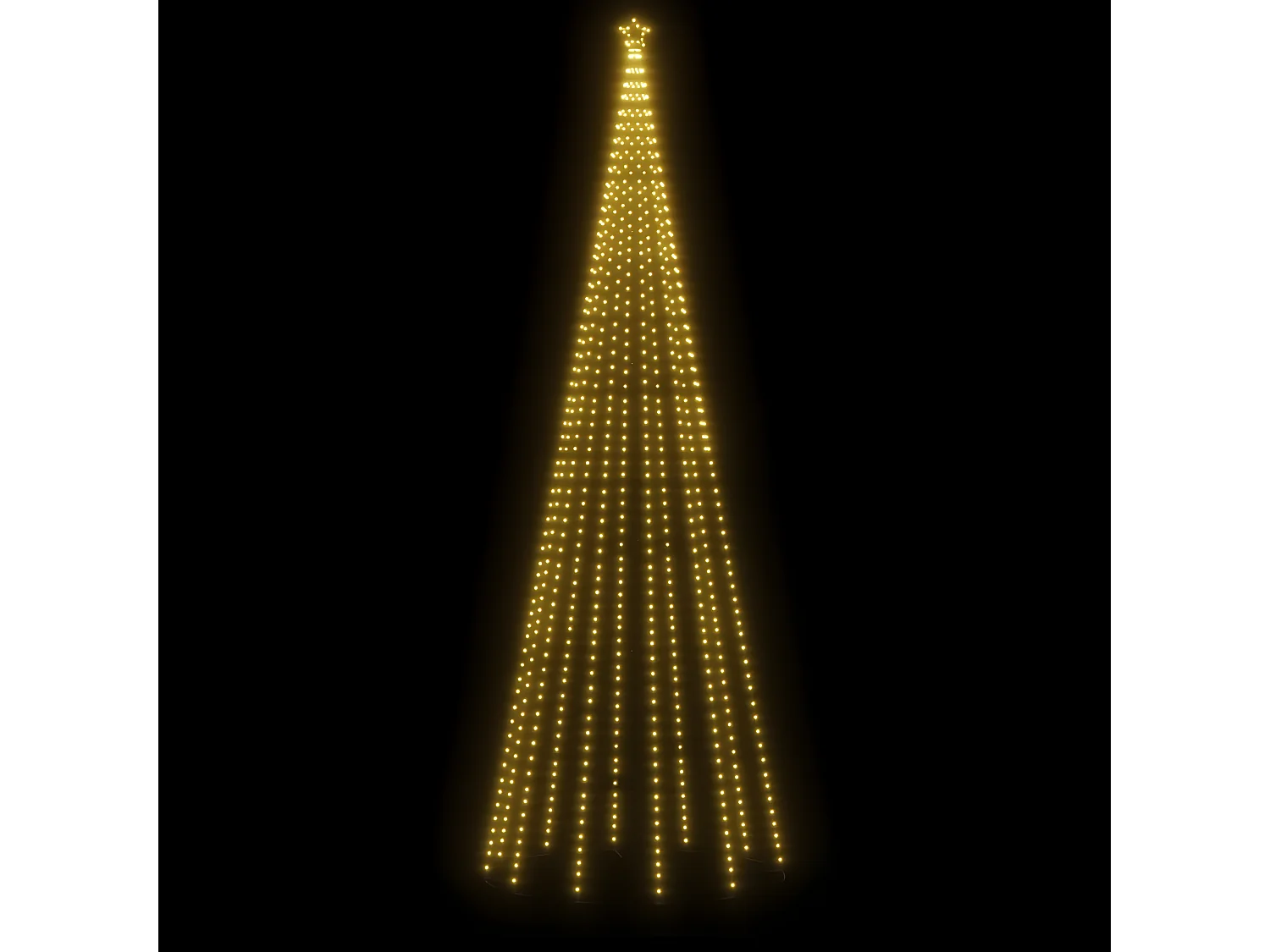 Albero di Natale con picchetto 732 LED bianco caldo 500 cm