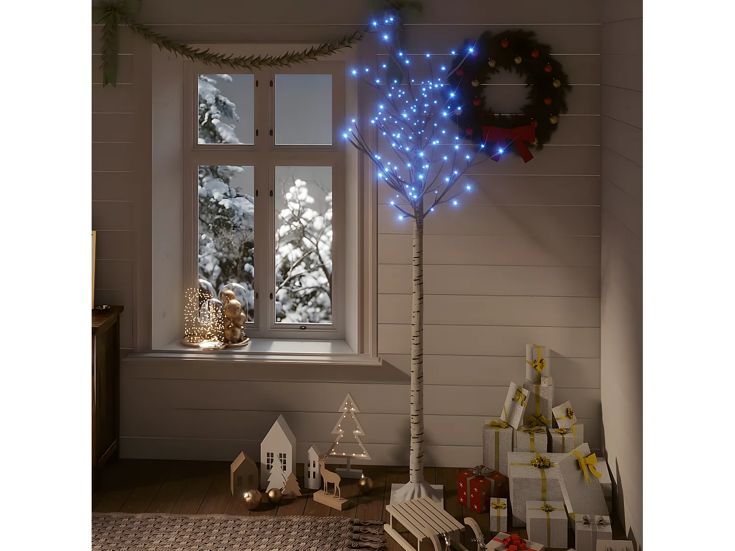 Sapin de No?l 180 LED bleues Saule 1,8 m Int/Ext