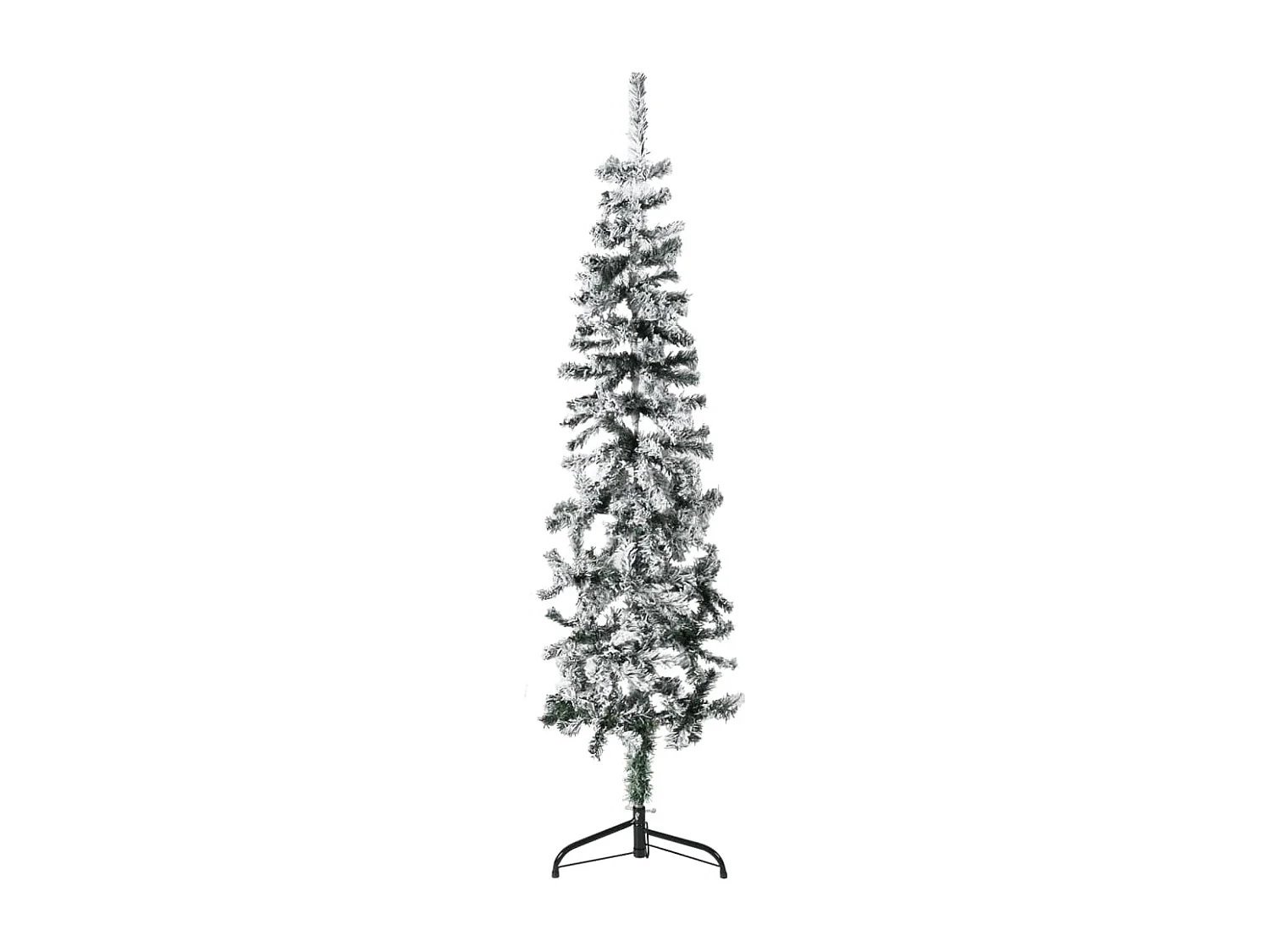 Demi sapin de No?l artificiel mince avec neige floquée 150 cm