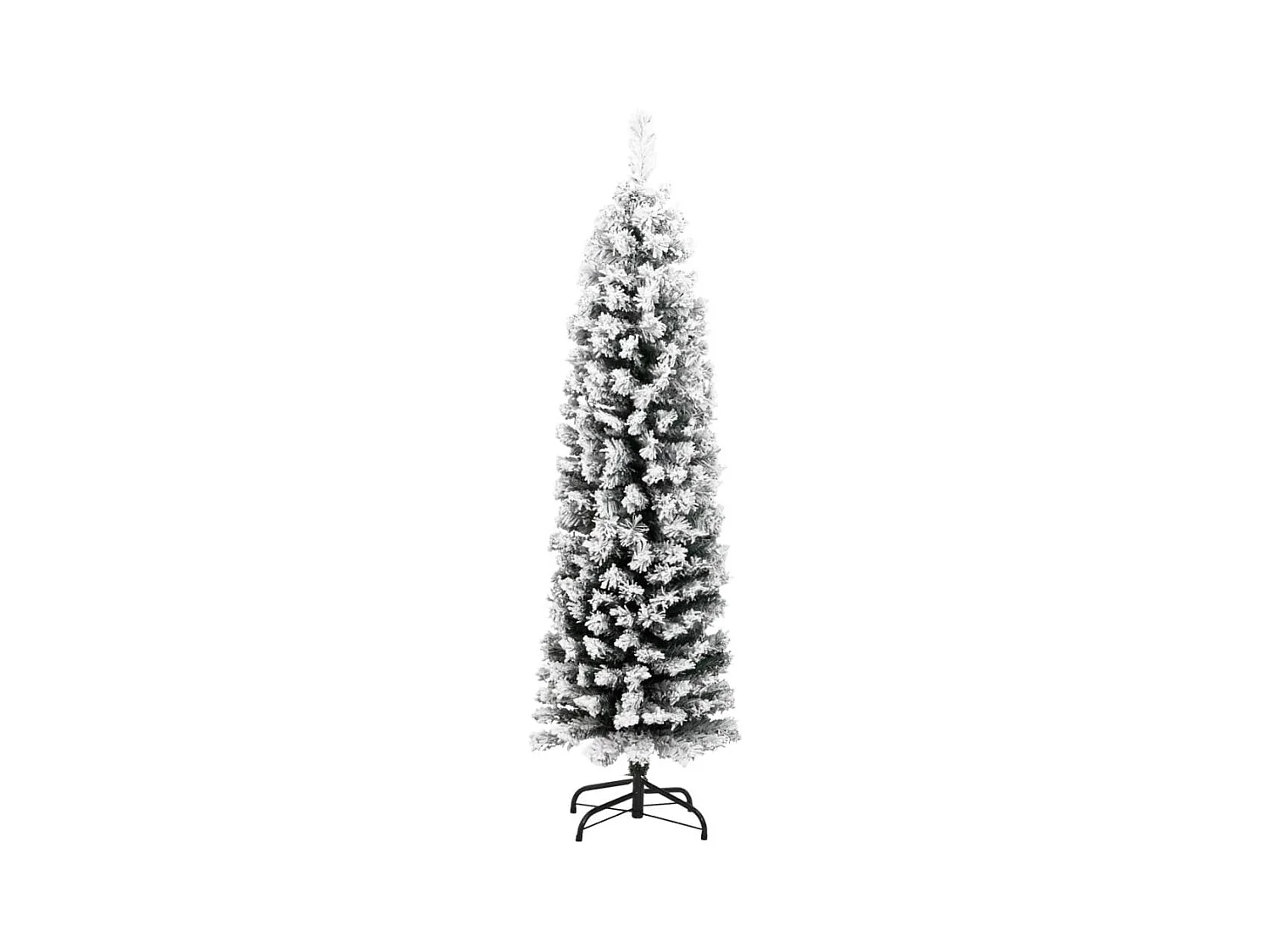 Dünner künstlicher Weihnachtsbaum, grüne Schneeflocke, 150 cm, PVC