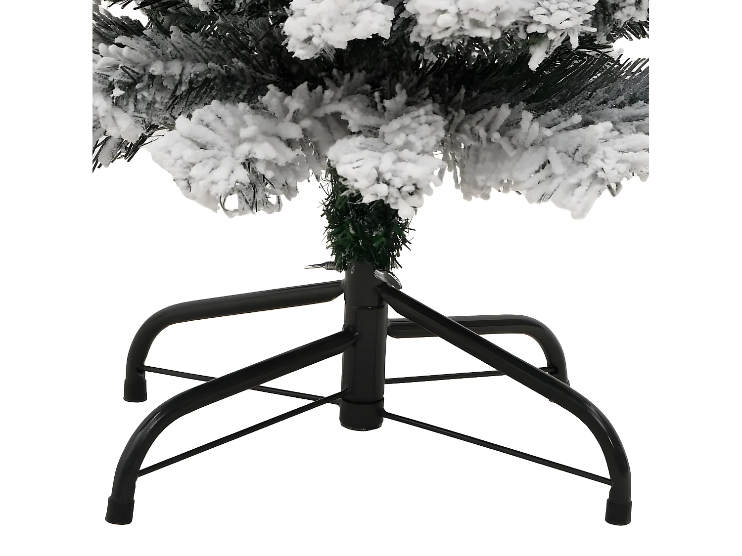 Árvore de Natal artificial fina floco de neve verde 150 cm PVC