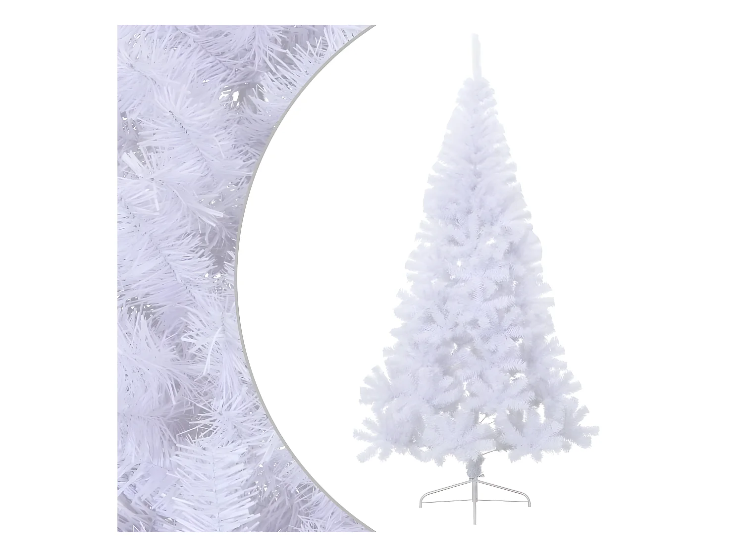Künstliche Weihnachtsbaumhälfte mit weißem Ständer 180 cm PVC