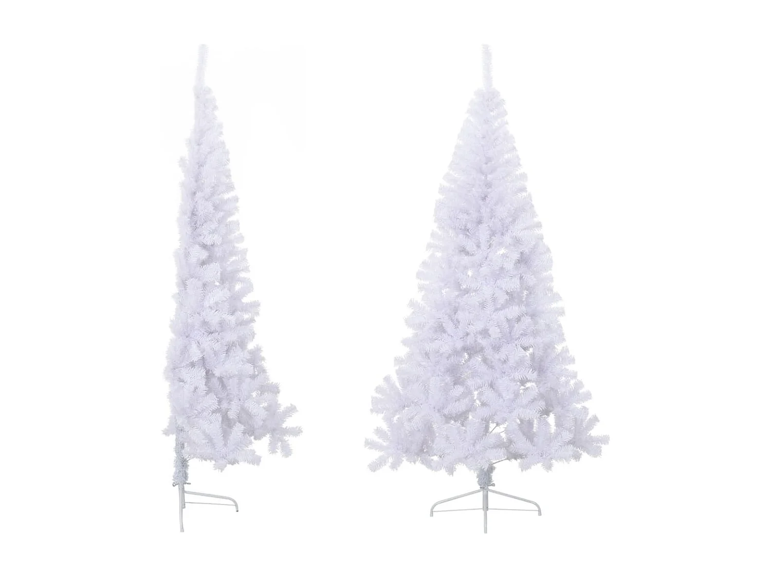 Mezzo albero di Natale artificiale con supporto bianco 180 cm in PVC