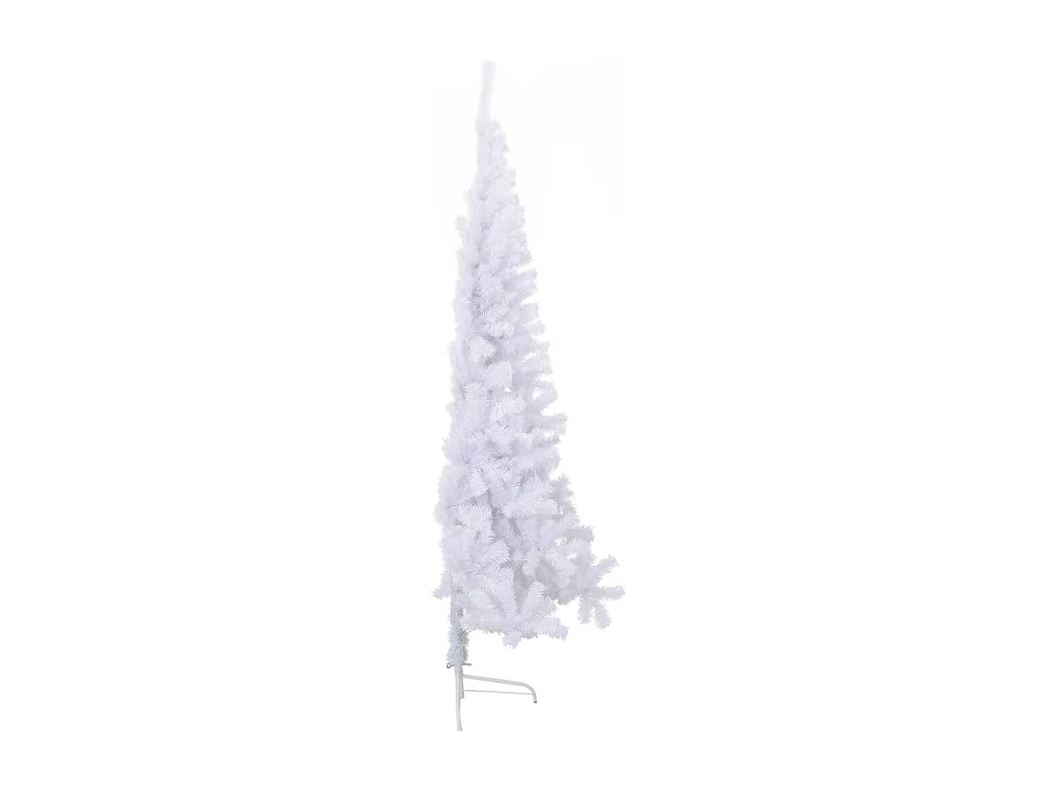 Mezzo albero di Natale artificiale con supporto bianco 180 cm in PVC
