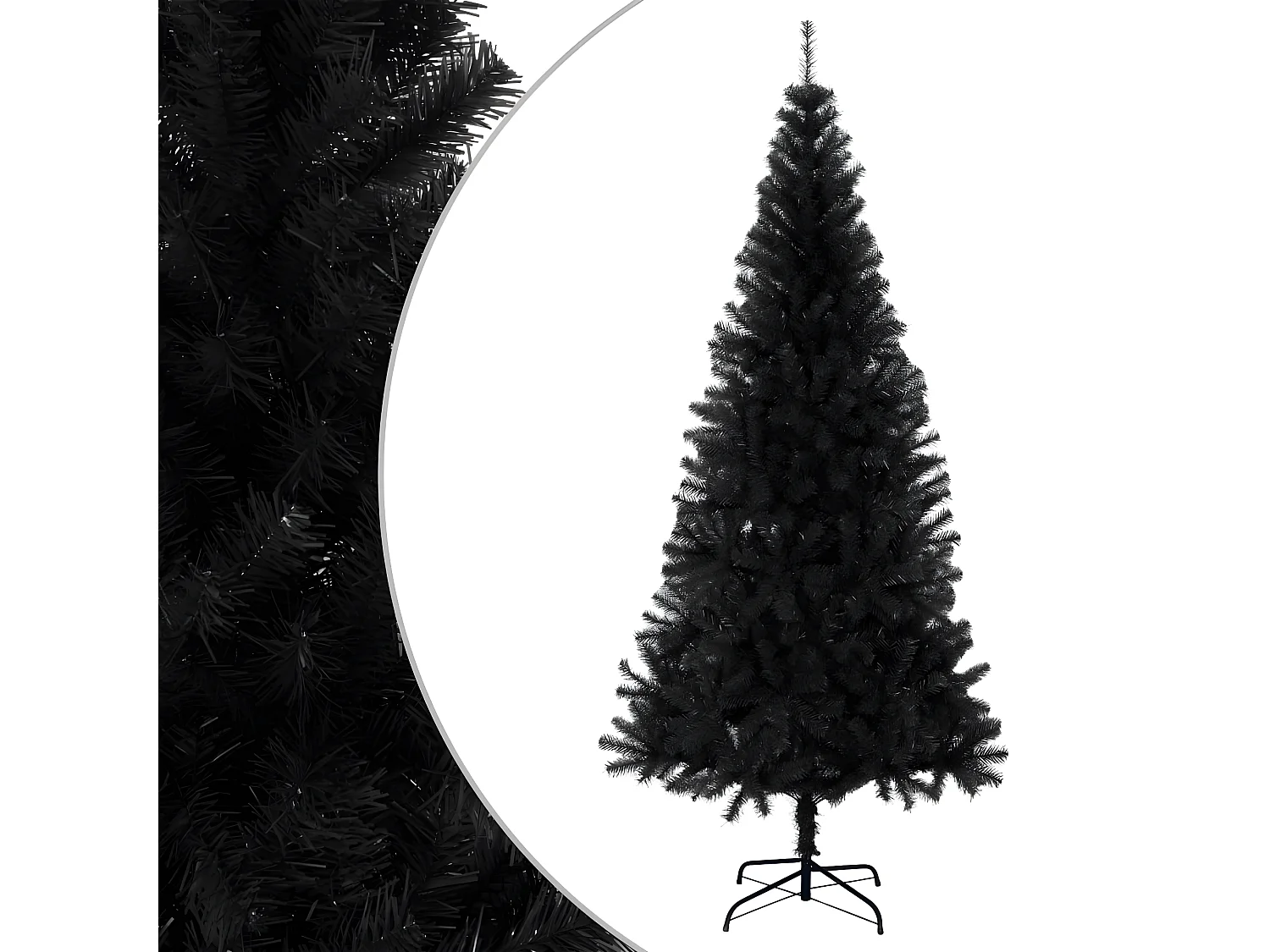 Sapin de No?l artificiel avec support noir 240 cm PVC