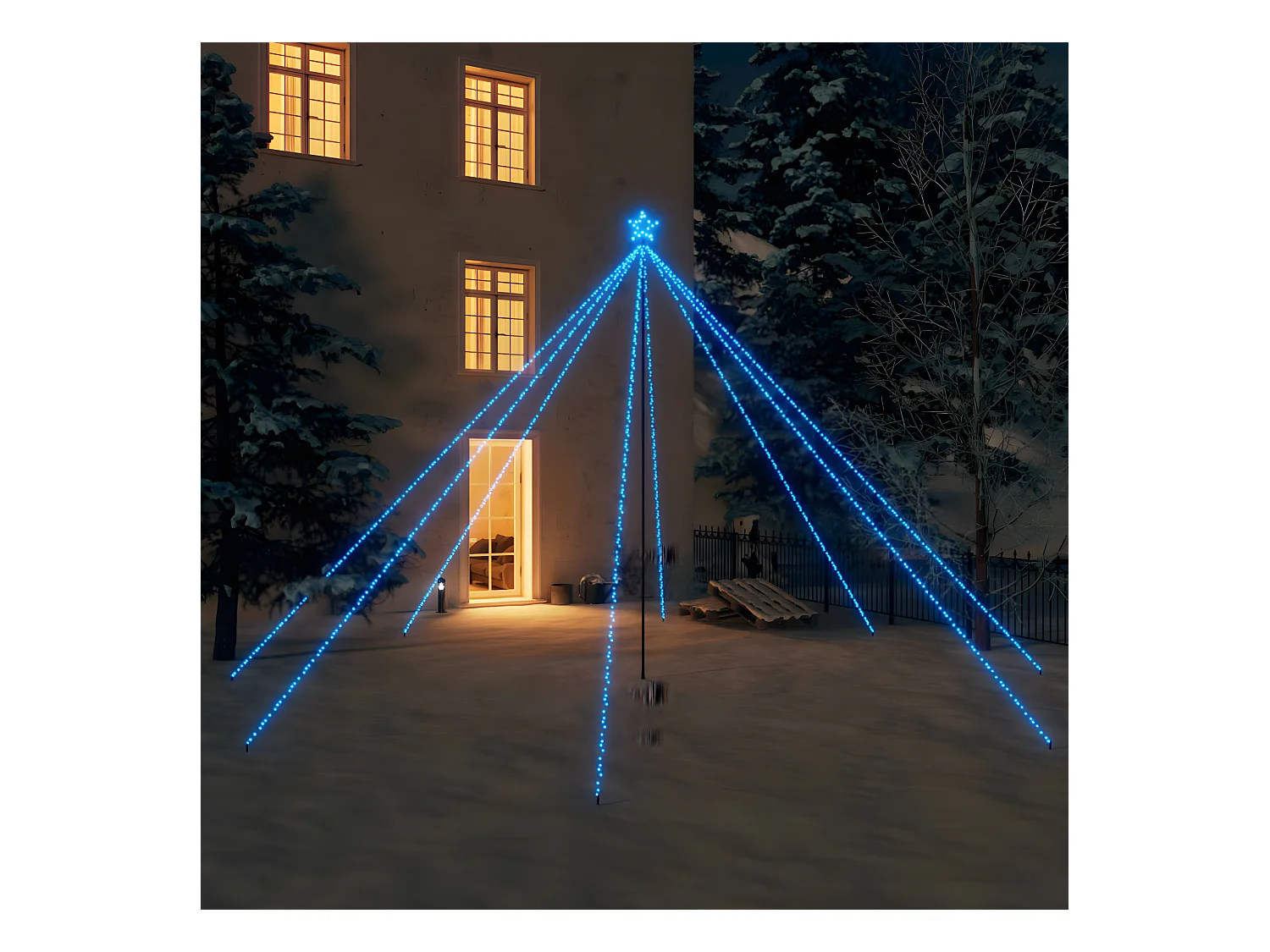 Kerstboomverlichting binnen/buiten 800 blauwe LED's 5 m