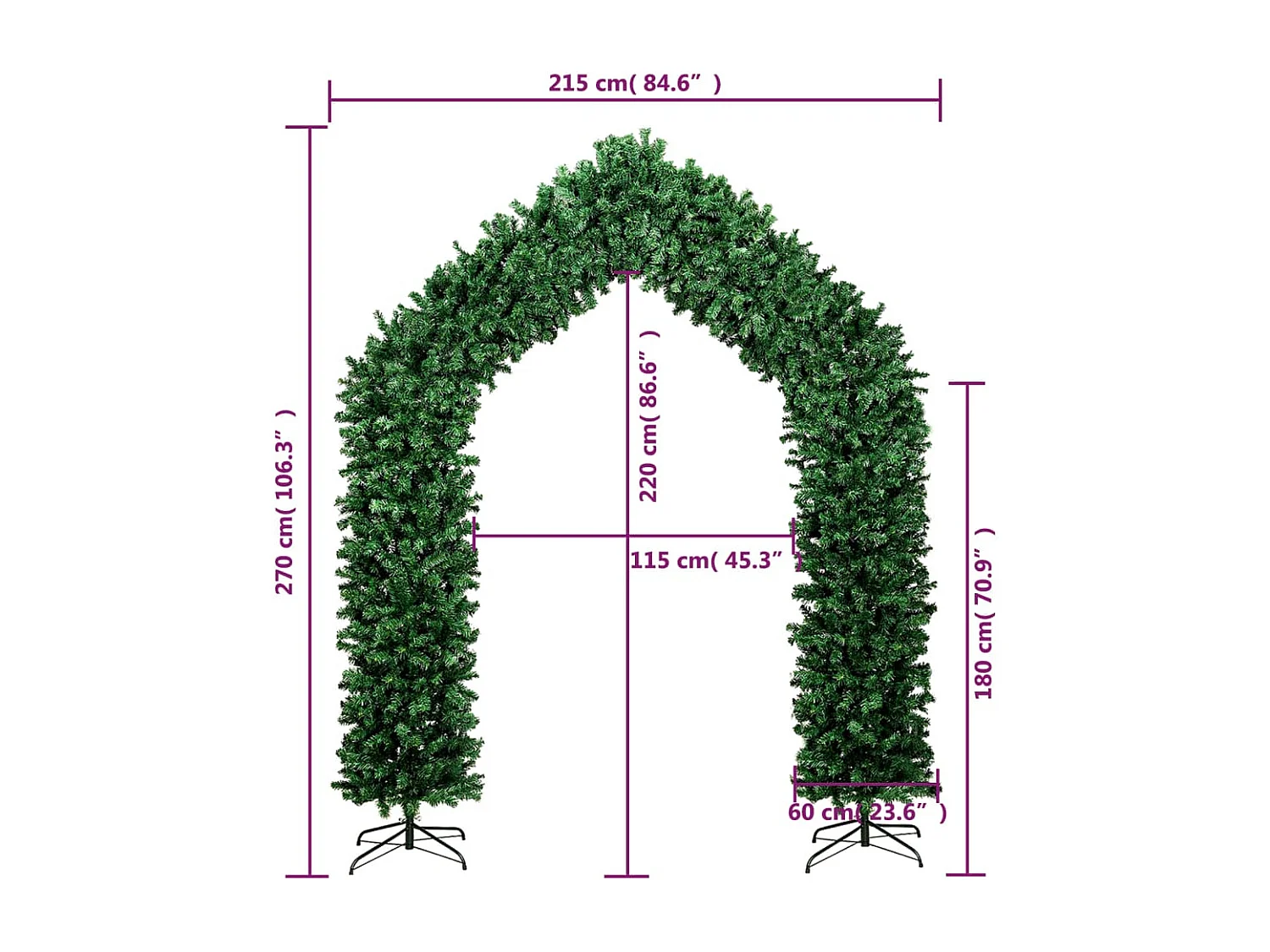 Grüner Weihnachtsbaumbogen 270 cm