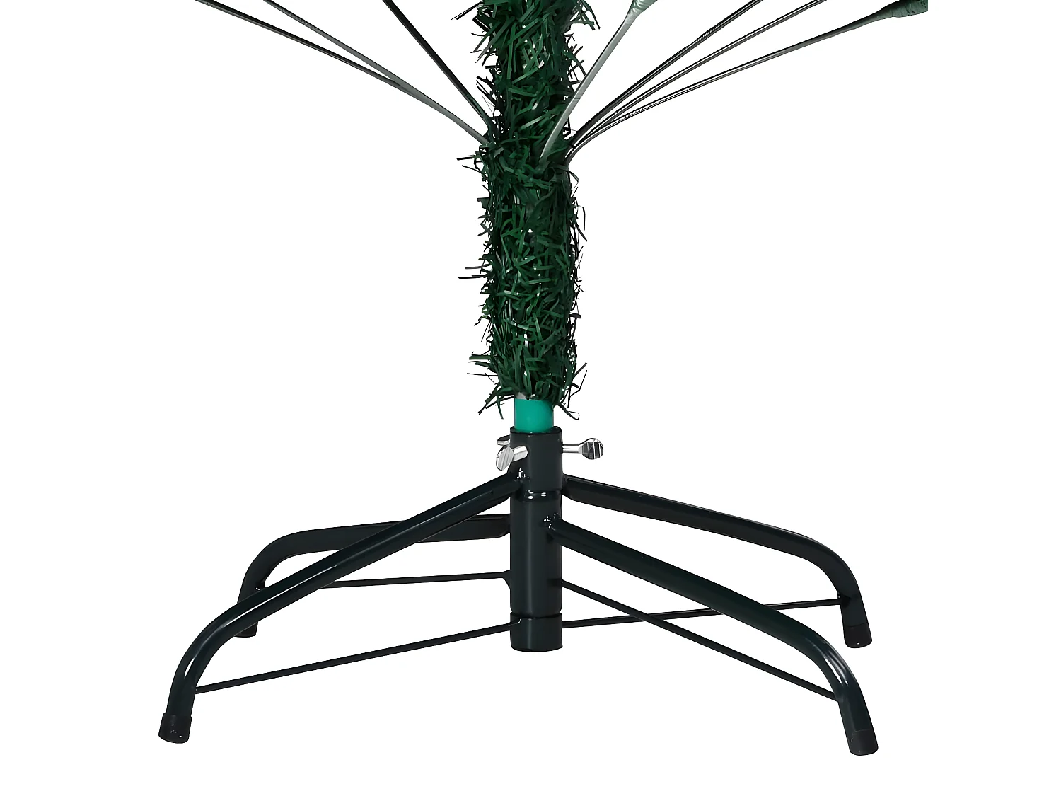 Albero di Natale artificiale preilluminato e palline verdi 210 cm PVC