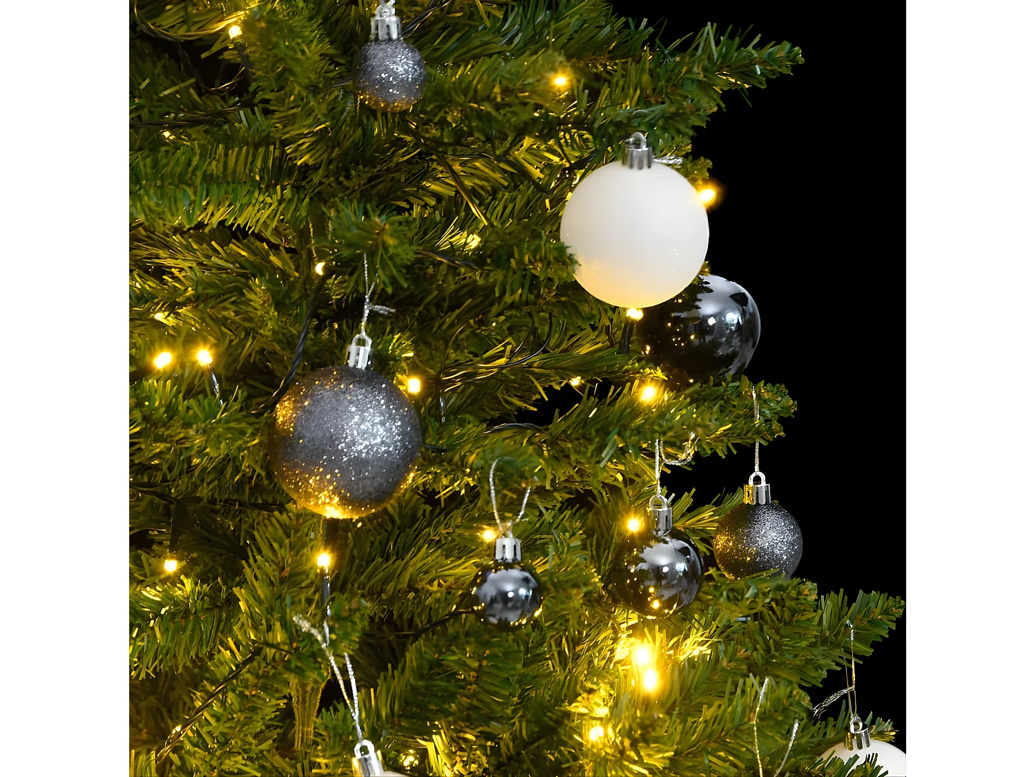 Albero di Natale artificiale snodabile 150 led e palline 150 cm