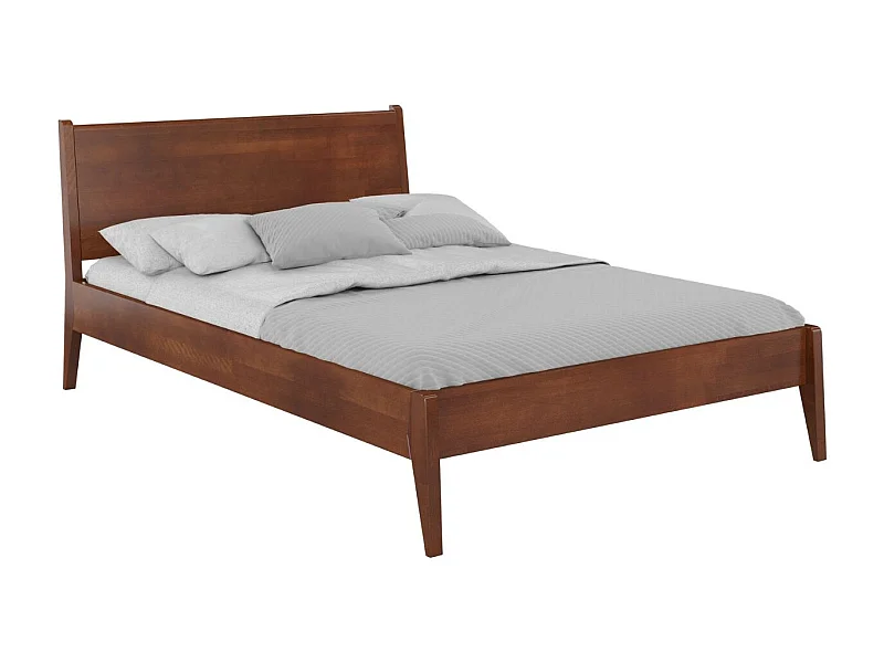 Massivholzbett Radom 160/200 in nussbaumfarbe, buche-lackiert