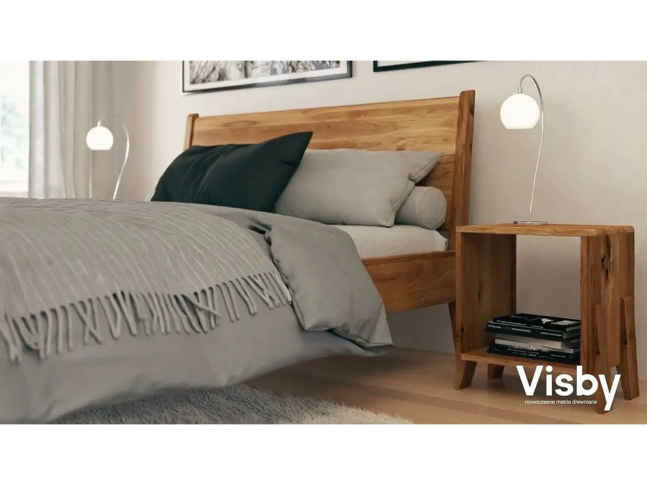 Massivholzbett Radom 160/200 in naturfarben, buche-lackiert