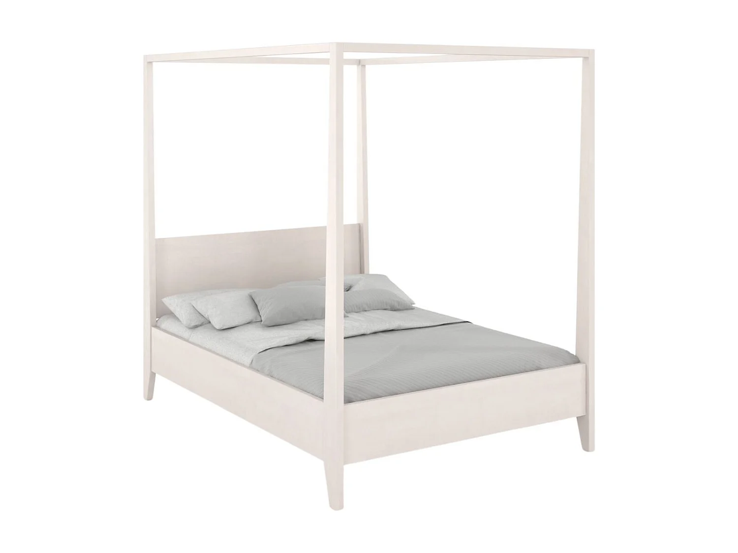 Łóżko bukowe Visby CANOPY z baldachimem, 160x200, biały