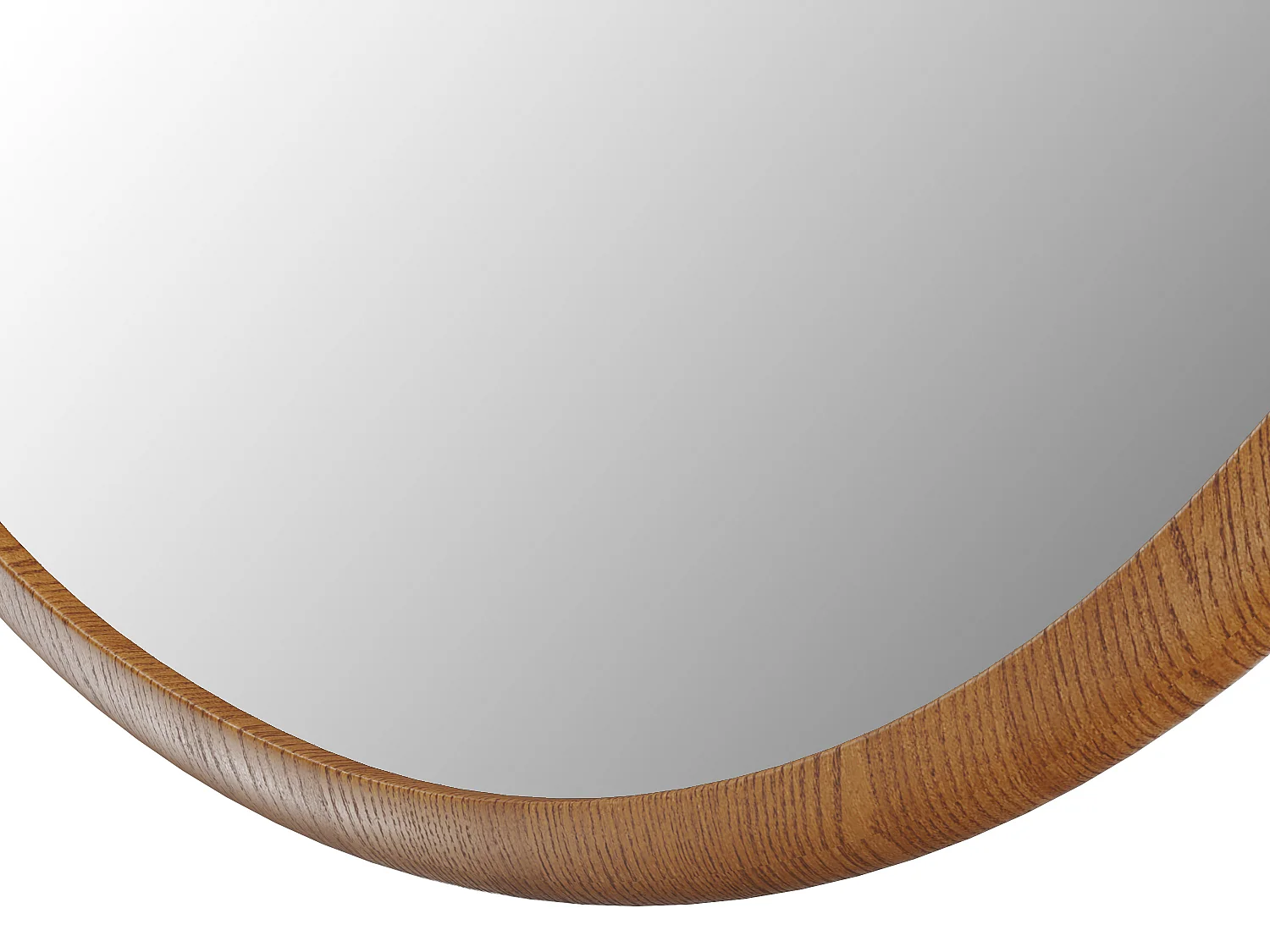 Spiegel rund - Kautschukholz - 60 cm - Holzfarben - FUJIAN