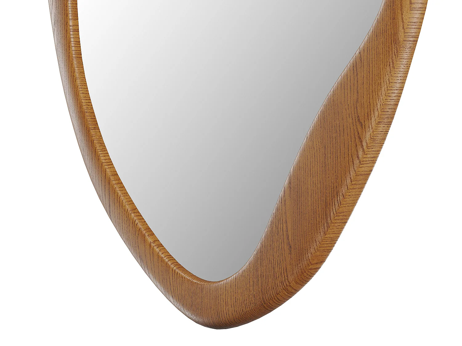 Miroir ovale en bois  d'hévéa - L. 50 x H. 100 cm - Naturel - FUJIAN