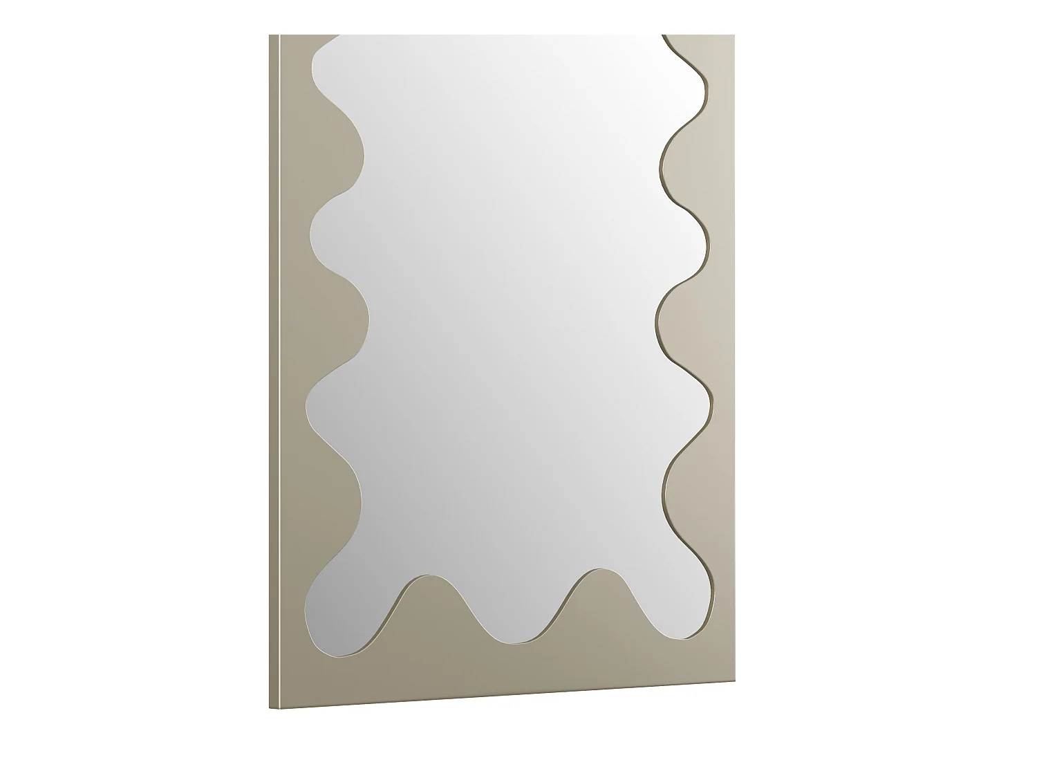 Grote spiegel van metaal met golvende structuur - L70 x H160 cm - Beige - GANSU