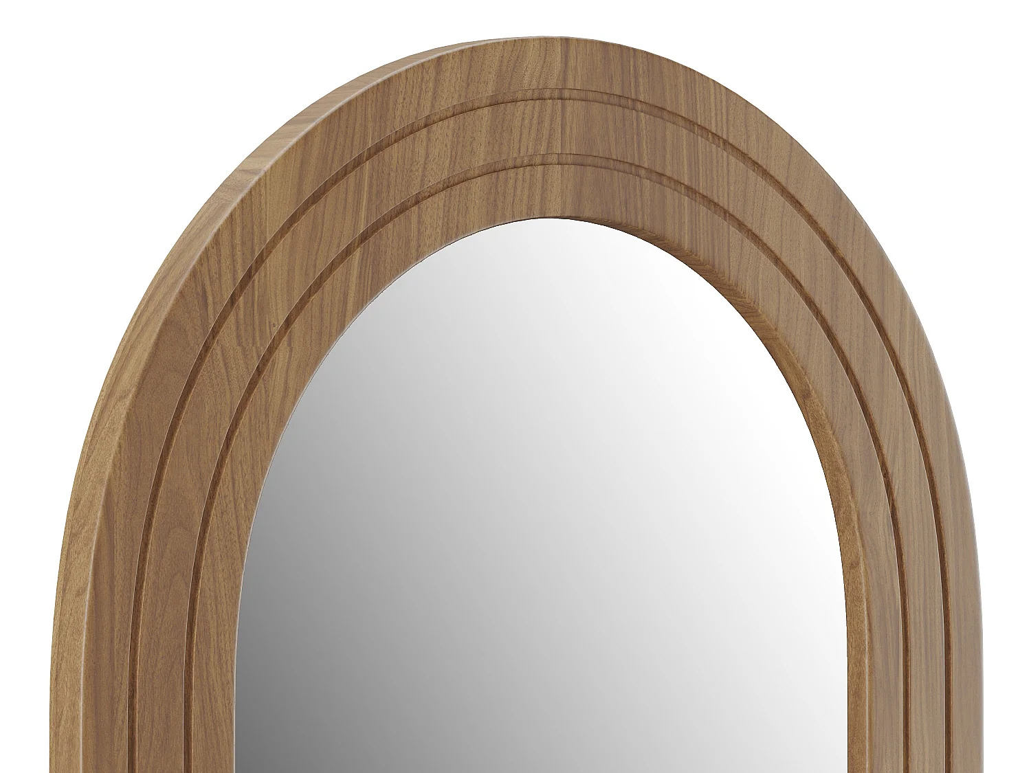 Grande specchio ad arco L. 70 x H. 150 cm in Legno di Hevea Naturale  - ANSHUN