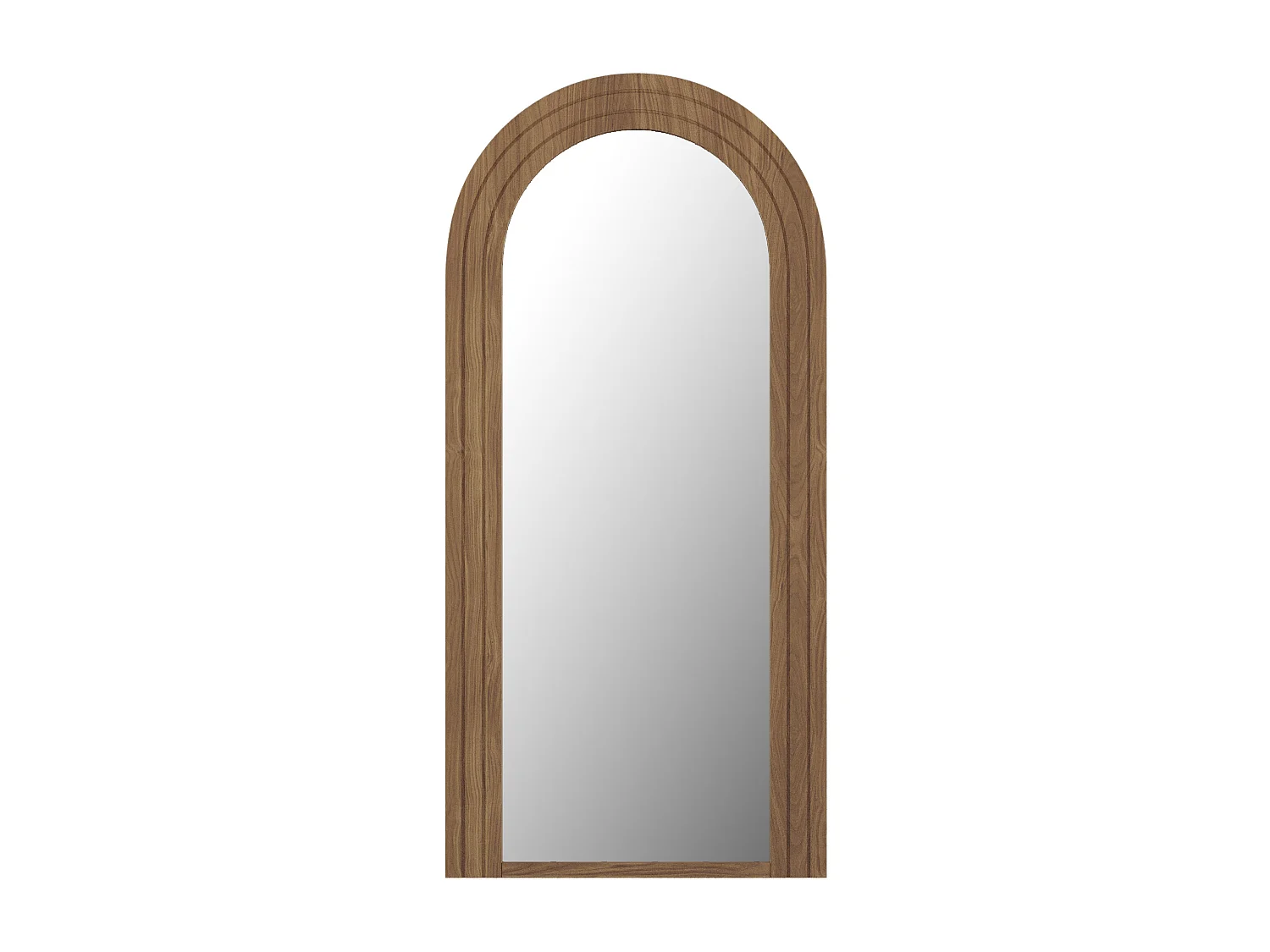 Großer bogenförmiger Spiegel - Kautschukholz - 70 x 150 cm - Holzfarben - ANSHUN