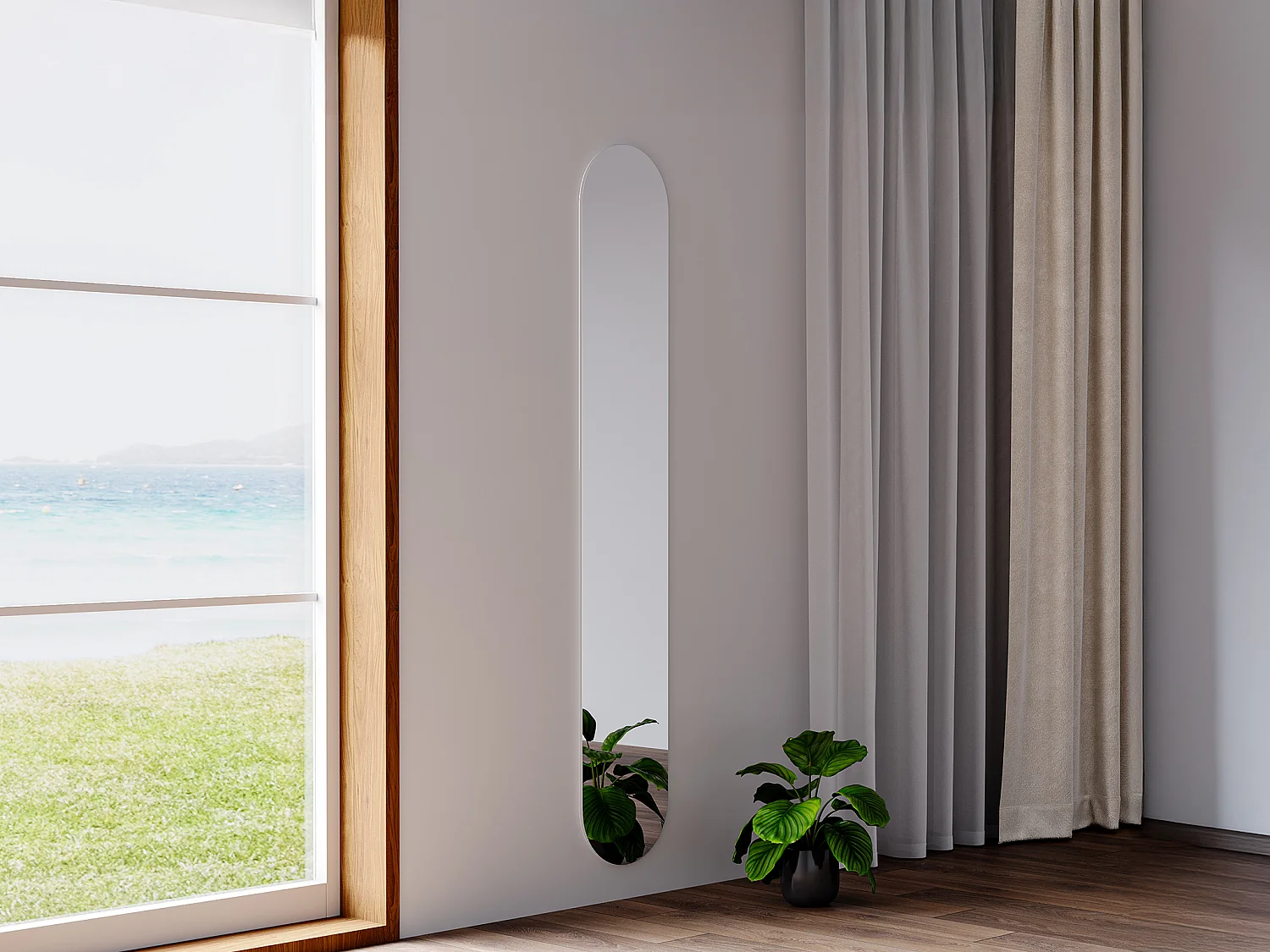 Espelho de parede oval C30 x A175 cm - KANXI