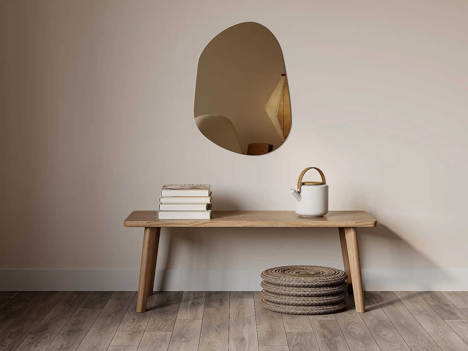 Organische getinte spiegel zonder kader - L50 x H68 cm - GUILINO