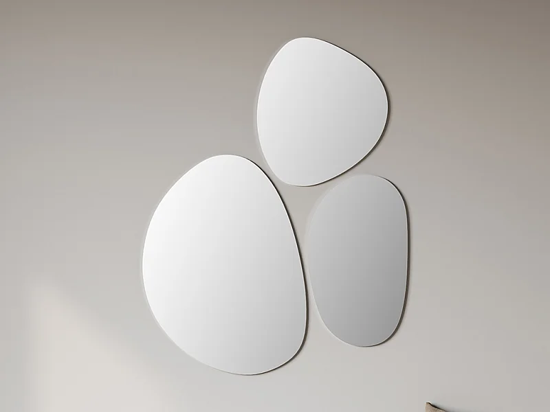 Set van 3 organische wandspiegels - 3 maten - SANIJI