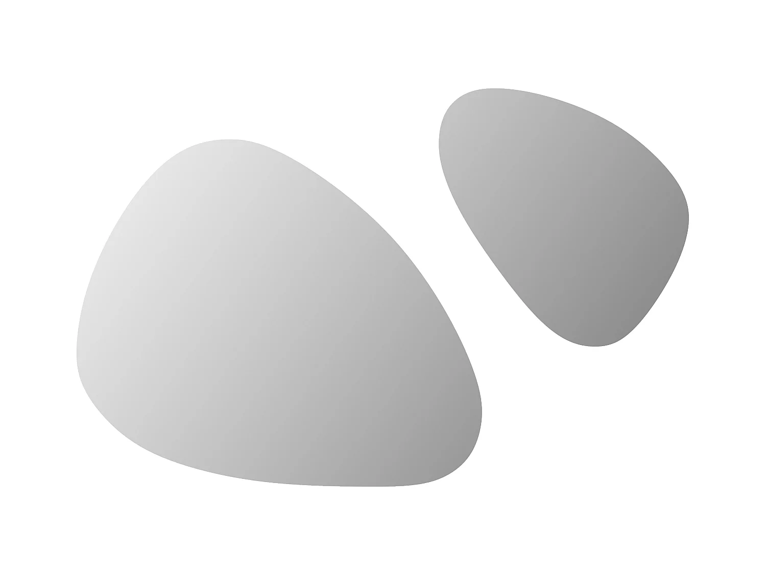 2er-Set Wandspiegel organisch - ohne Rahmen - 65 x 55 cm & 40 x 41 cm - YULIMI