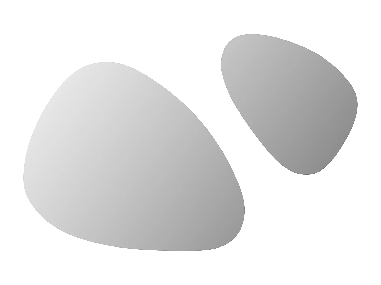 Lot de 2 miroirs muraux organiques sans cadre - L. 65 x H. 55 cm et L. 40 x H. 41 cm - YULIMI