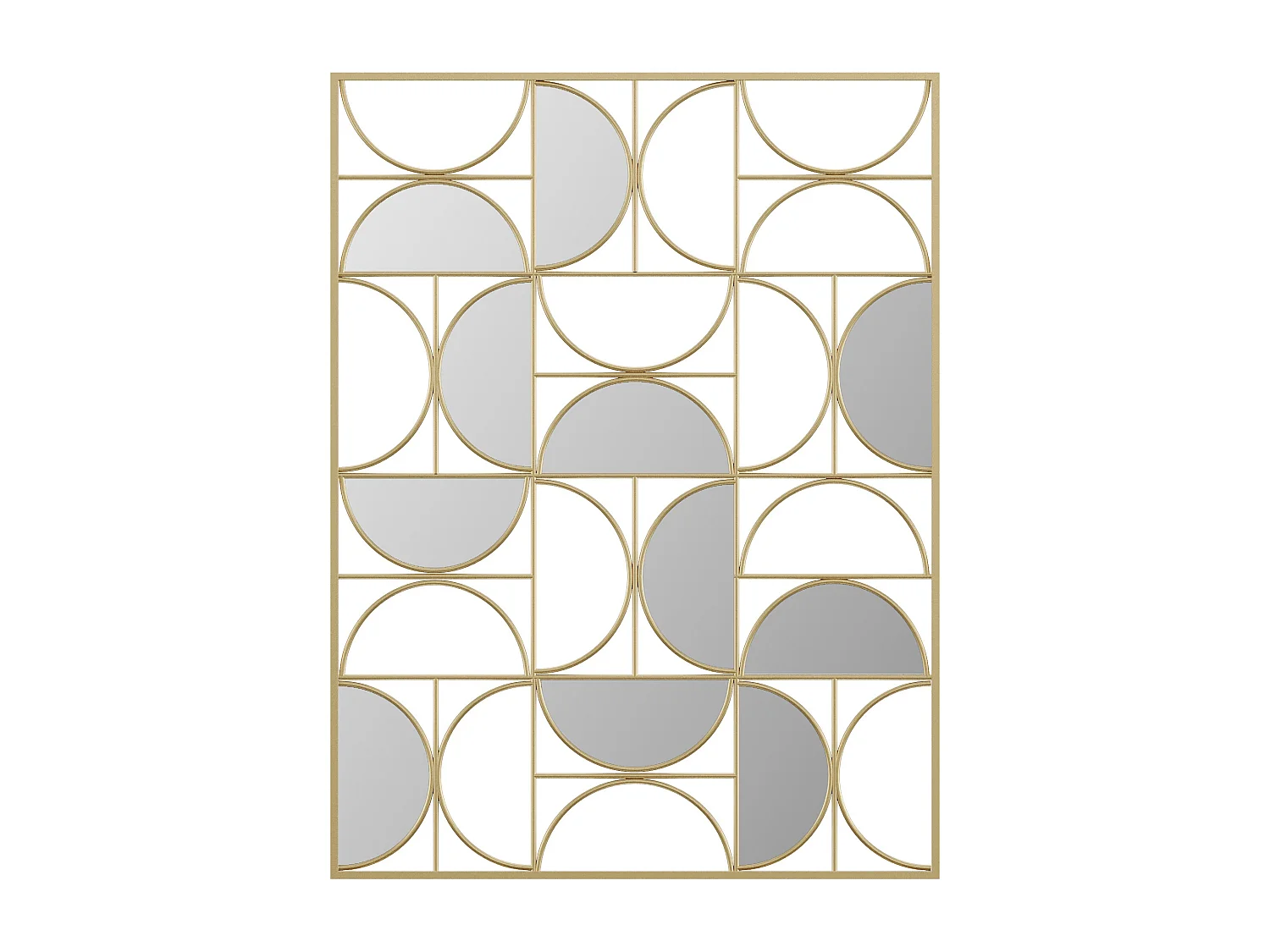 Art-Déco-Spiegel destrukturiert - Metall - 77 x 102 cm - Goldfarben - TAYAN