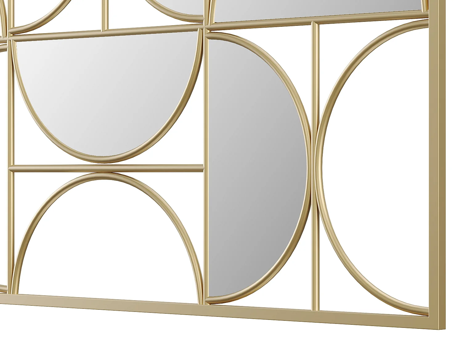 Art-Déco-Spiegel destrukturiert - Metall - 77 x 102 cm - Goldfarben - TAYAN