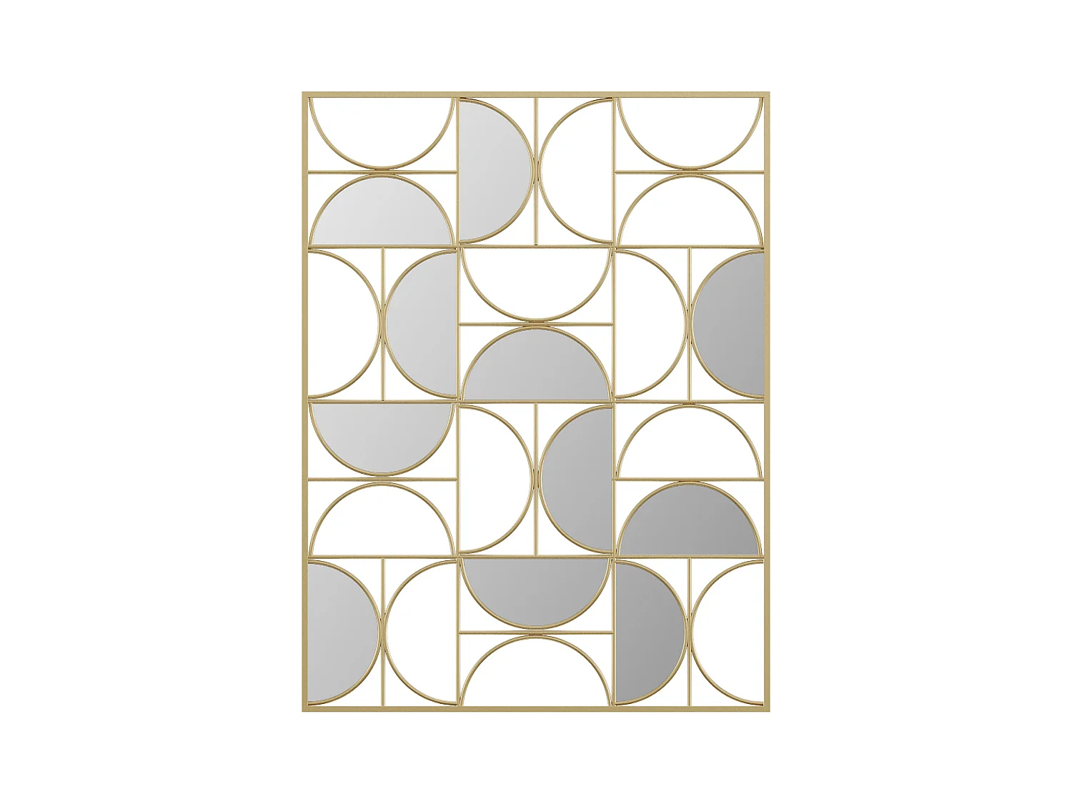 Espejo art déco de metal - L.77 x Alt. 102 cm - Dorado - TAYAN