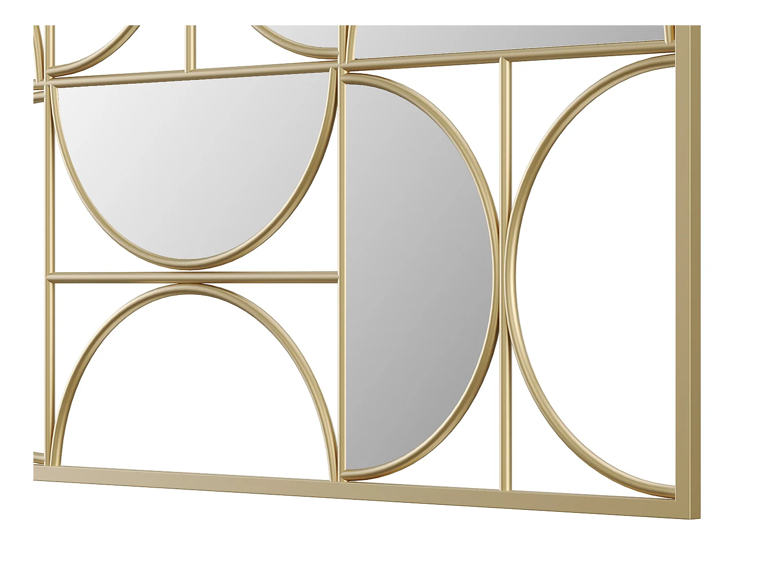 Espejo art déco de metal - L.77 x Alt. 102 cm - Dorado - TAYAN