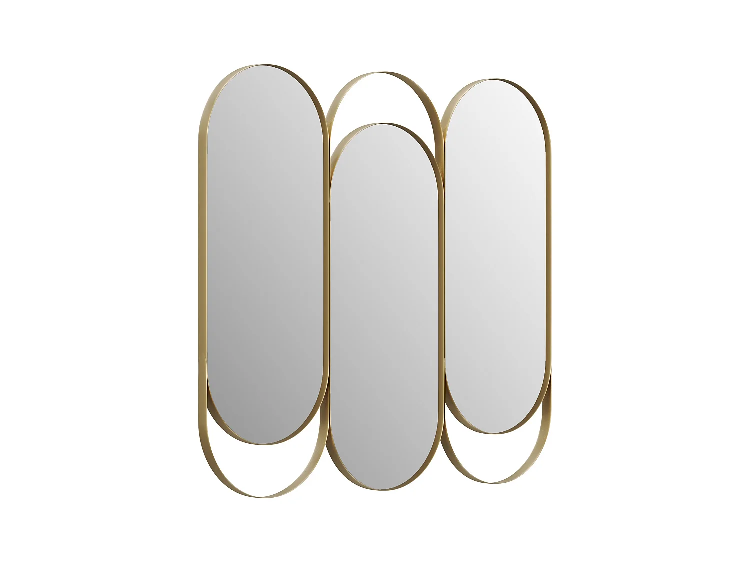 Art-Déco-Flügelspiegel - Metall - 76 x 69,5 cm - Goldfarben - JICHIMI