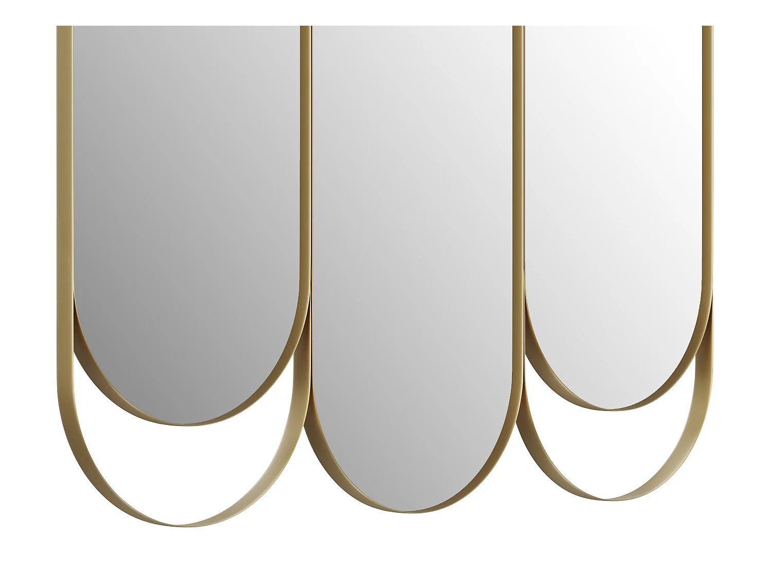 Art-Déco-Flügelspiegel - Metall - 76 x 69,5 cm - Goldfarben - JICHIMI