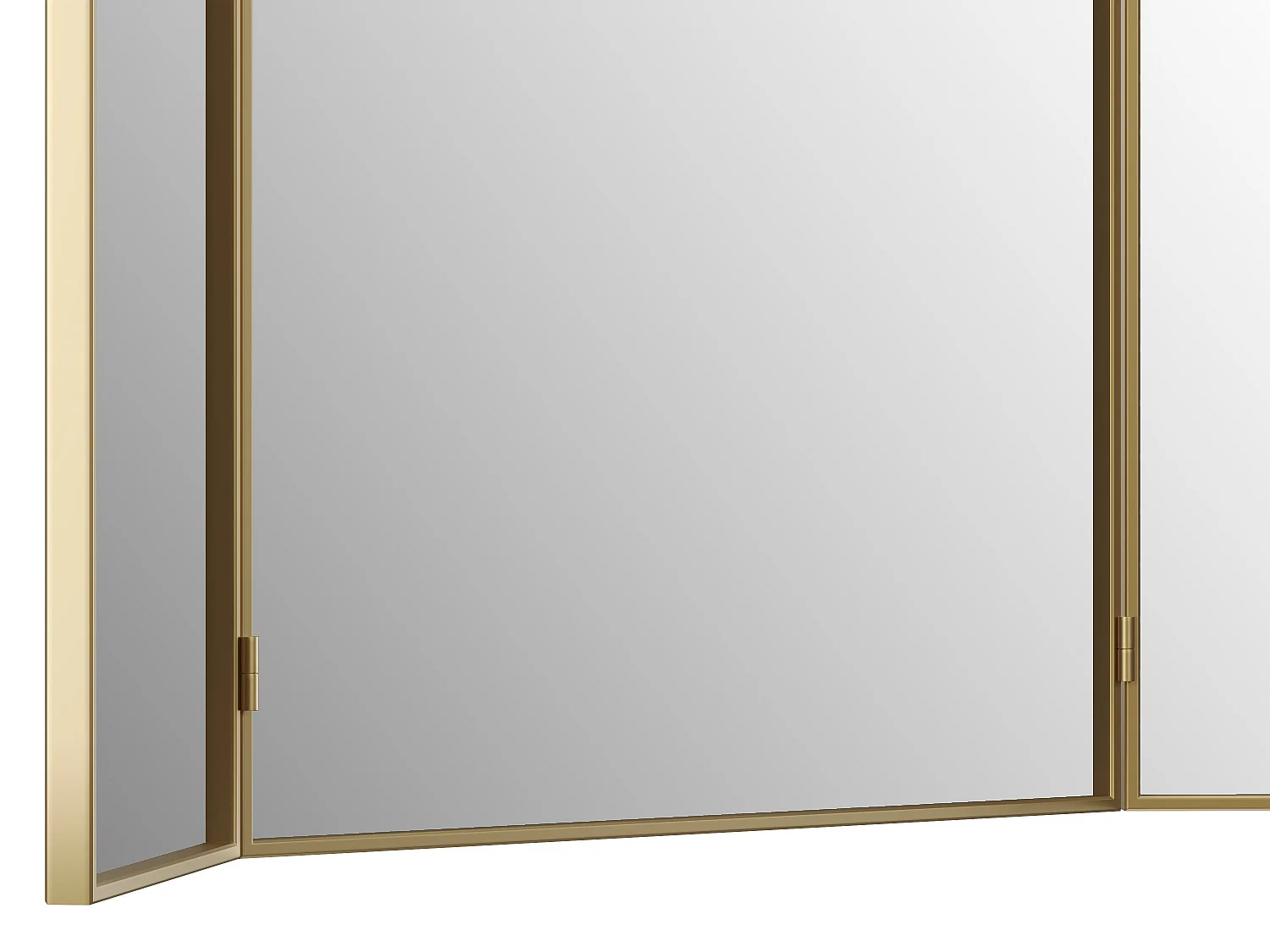 Miroir de barbier en métal doré - L. 85 x H. 70.5 cm - Doré - QIANA