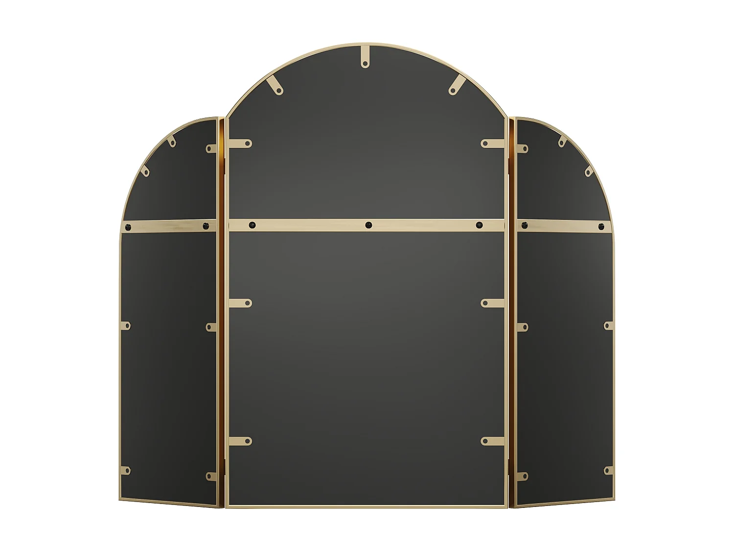 Espejo de barbero de metal dorado - An. 85 x Alt. 70.5 cm - Dorado - QIANA