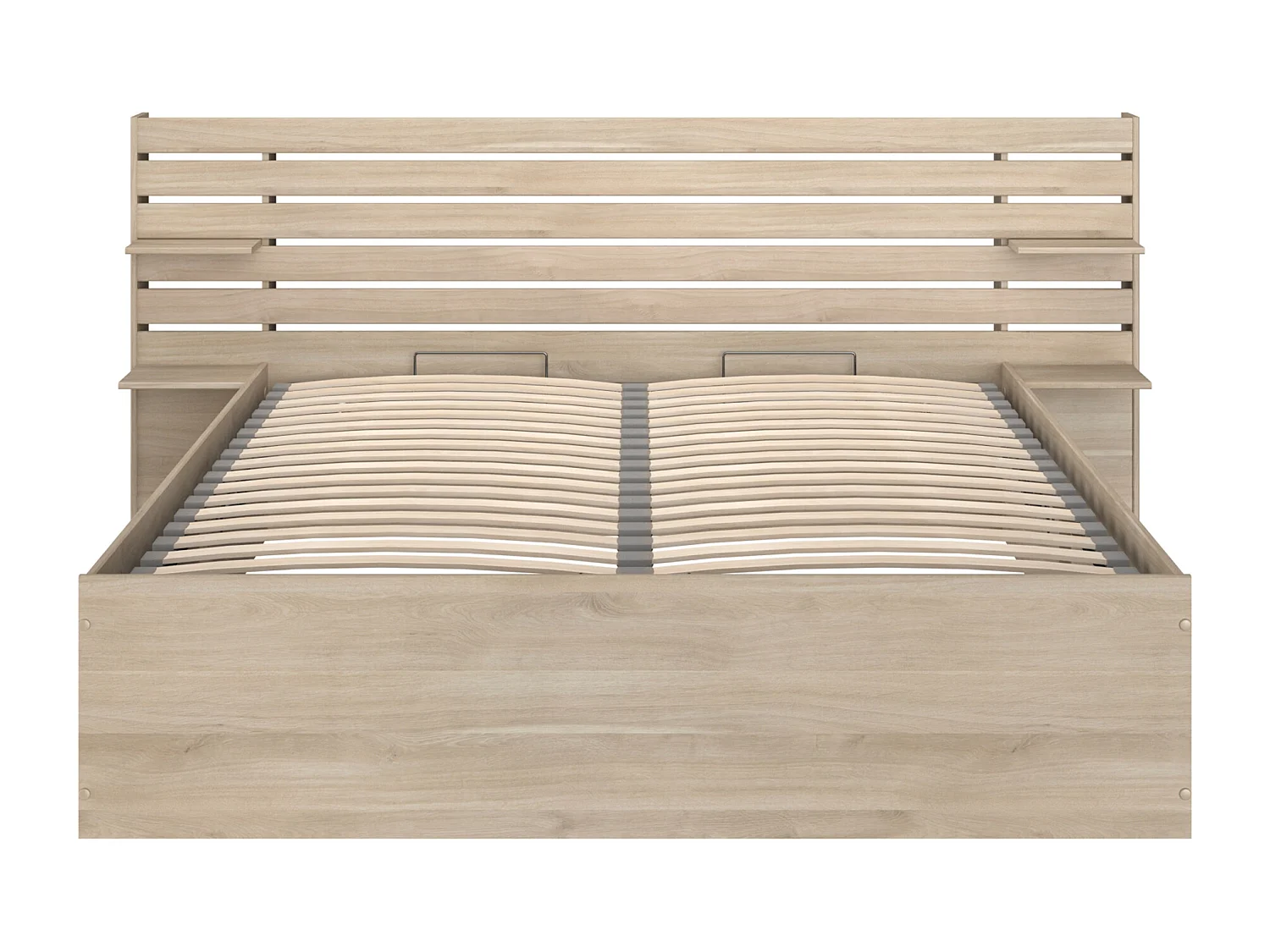 Lit coffre 160 x 200 cm avec rangements - Coloris : Naturel - TENALIA III