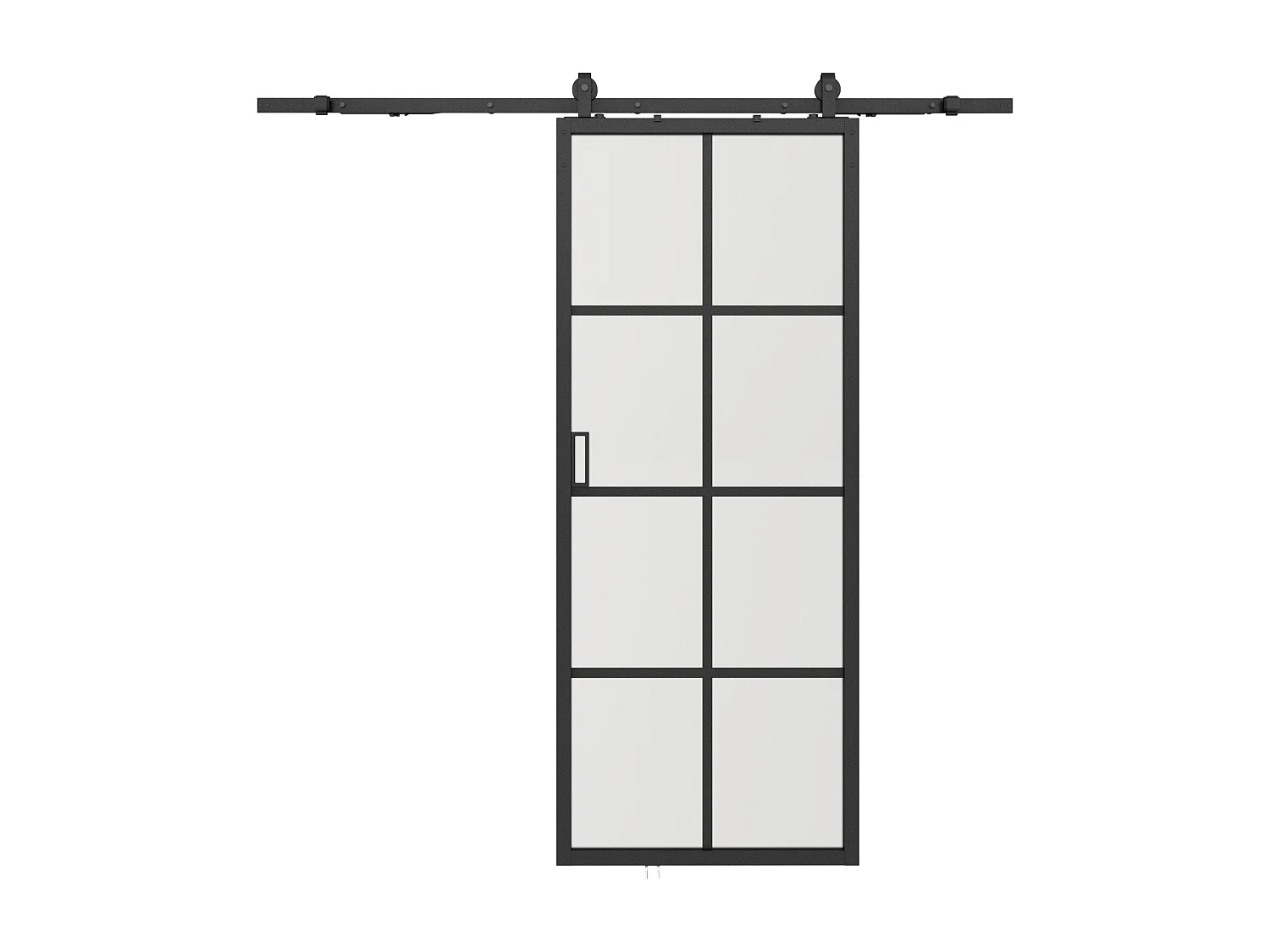 Porta scorrevole esterno muro Alluminio e Vetro temperato H205 x L63 cm - WILDEN II