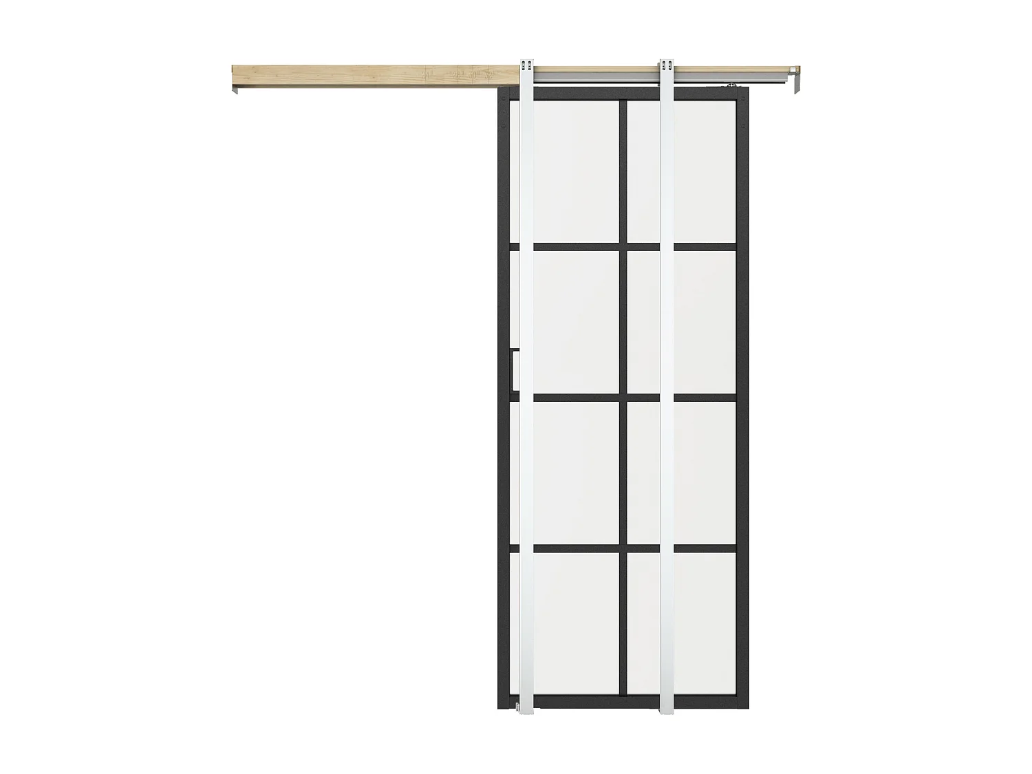 Schiebetür mit Galandage-System - Aluminium & Sicherheitsglas - 205 cm x 83 cm - WILDEN II