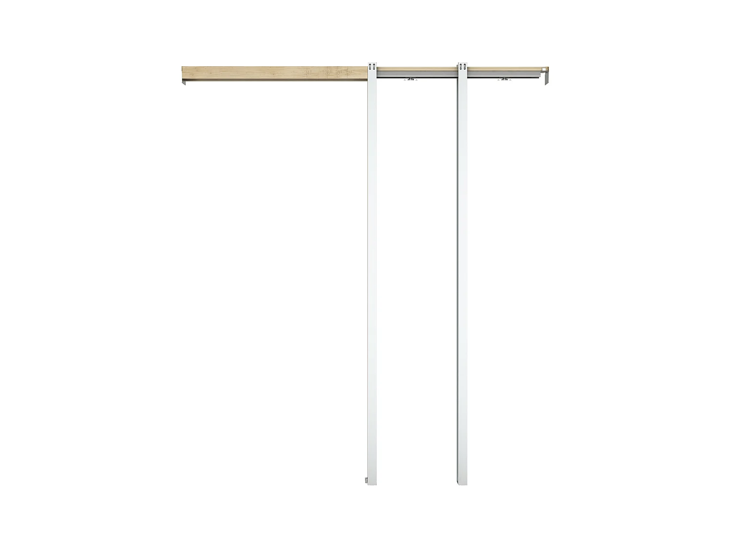 Porte coulissante avec système à galandage en aluminium et verre trempé dépoli - H205 x L83 cm - WILDEN II