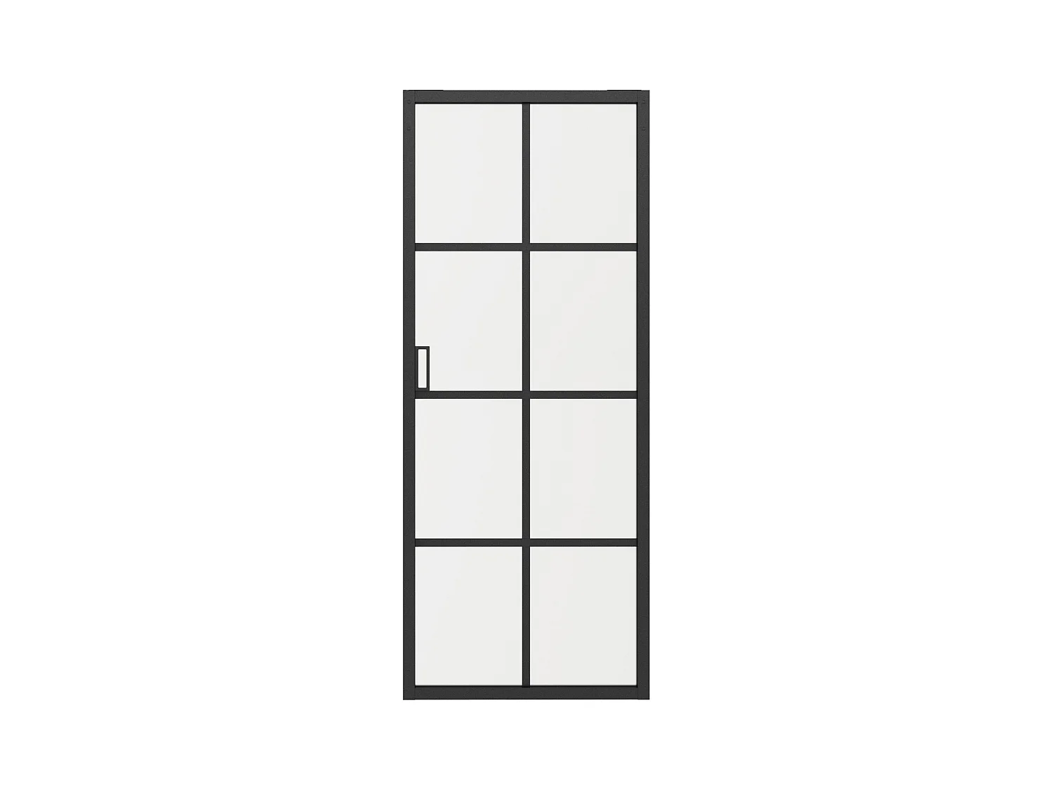 Porte coulissante avec système à galandage en aluminium et verre trempé dépoli - H205 x L83 cm - WILDEN II