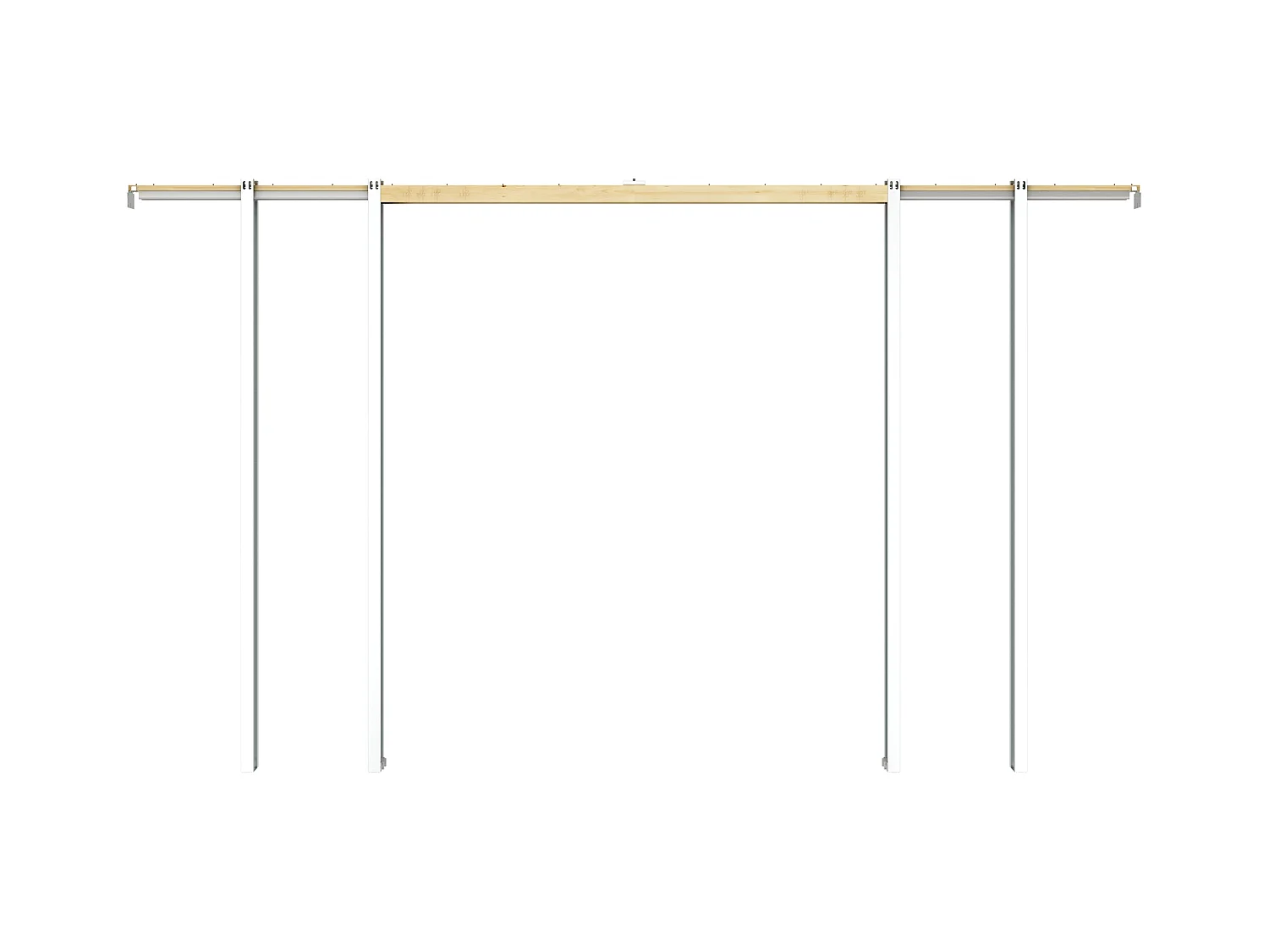 Porte coulissante double avec système à galandage en aluminium et verre trempé - 2 x H205 x L63 cm - WILDEN II
