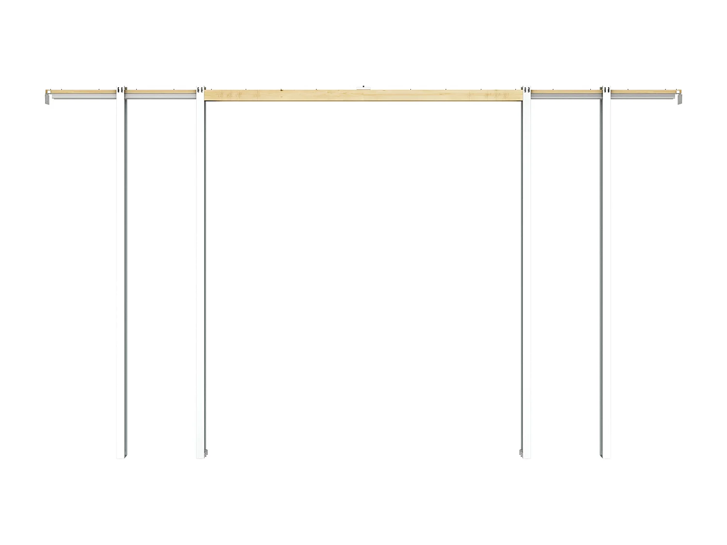 Doppel-Schiebetür mit Galandage-System - Aluminium & Sicherheitsglas - 2 x 205 cm x 73 cm - WILDEN II