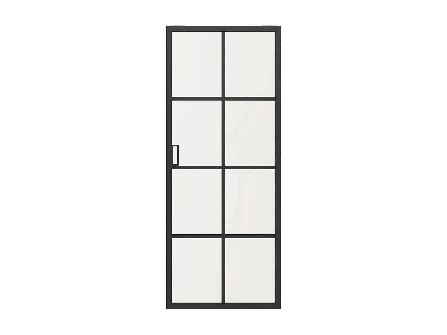 Porte coulissante double avec système à galandage en aluminium et verre trempé dépoli - 2 x H205 x L83 cm - WILDEN II