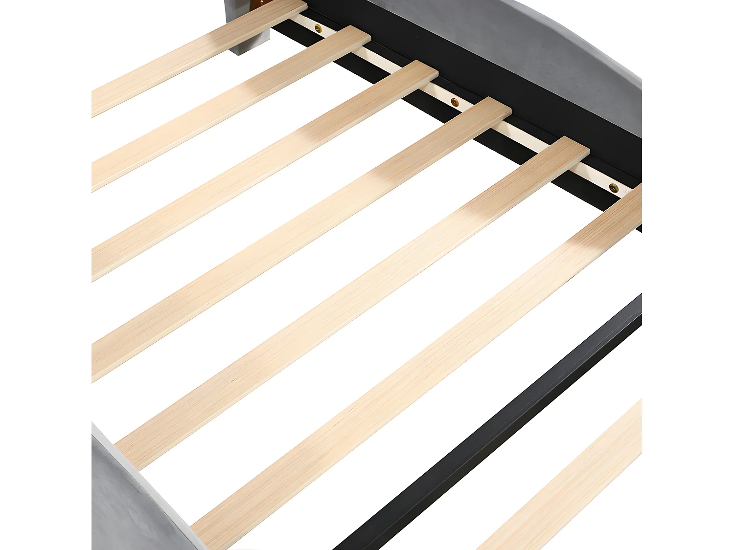 Kinderbed 90 x 200 cm - beervorm - fluwelen stof - Grijs