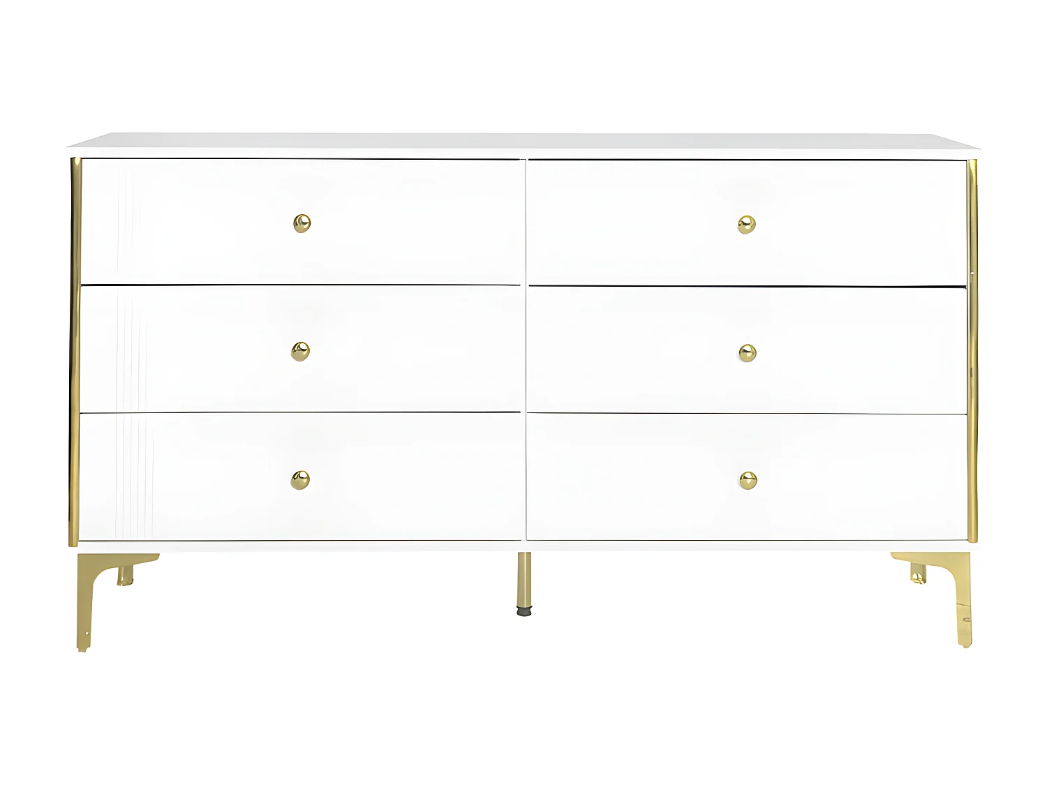 Laag dressoir - 6 lades - spaanplaat - Wit