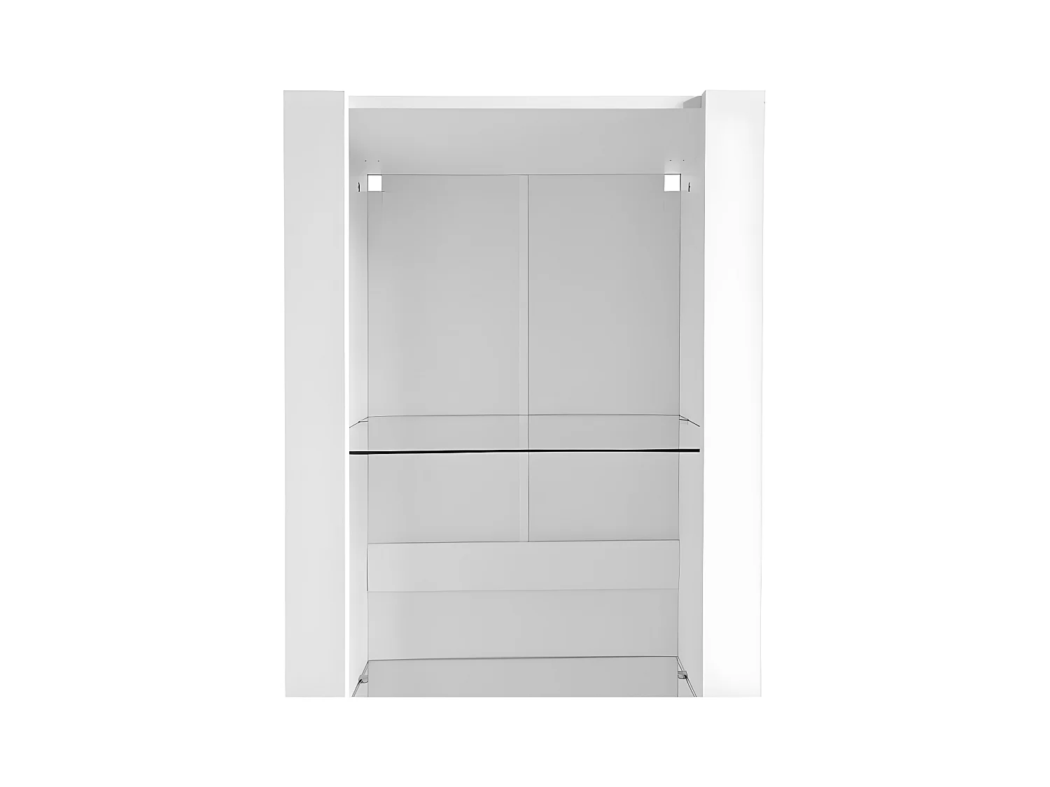 Vitrine L 166cm met LED - 3 glazen planken - Wit