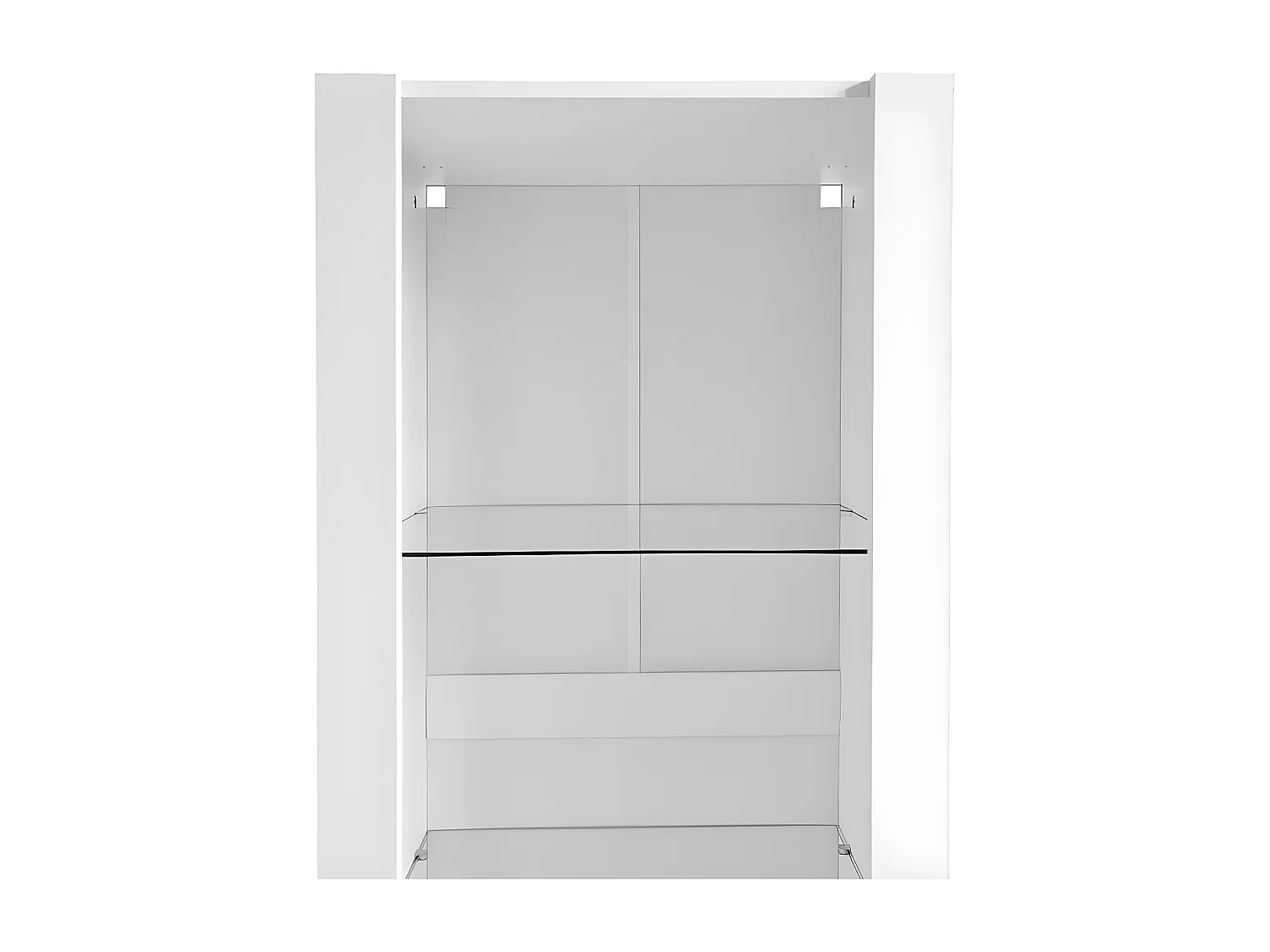 Vitrine L 166cm met LED - 3 glazen planken - Wit