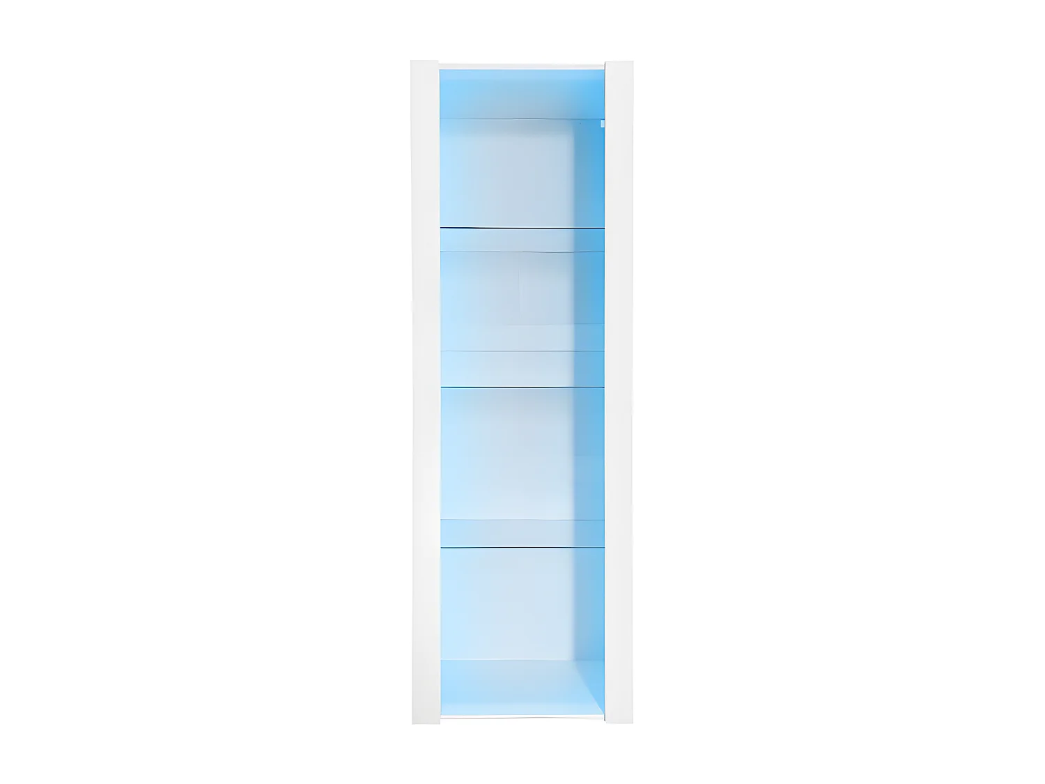 Vitrine L 166cm met LED - 3 glazen planken - Wit