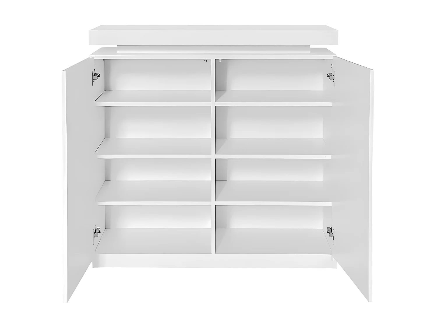 Dressoir met LED-verlichting - 2 deuren met verstelbare planken - Wit