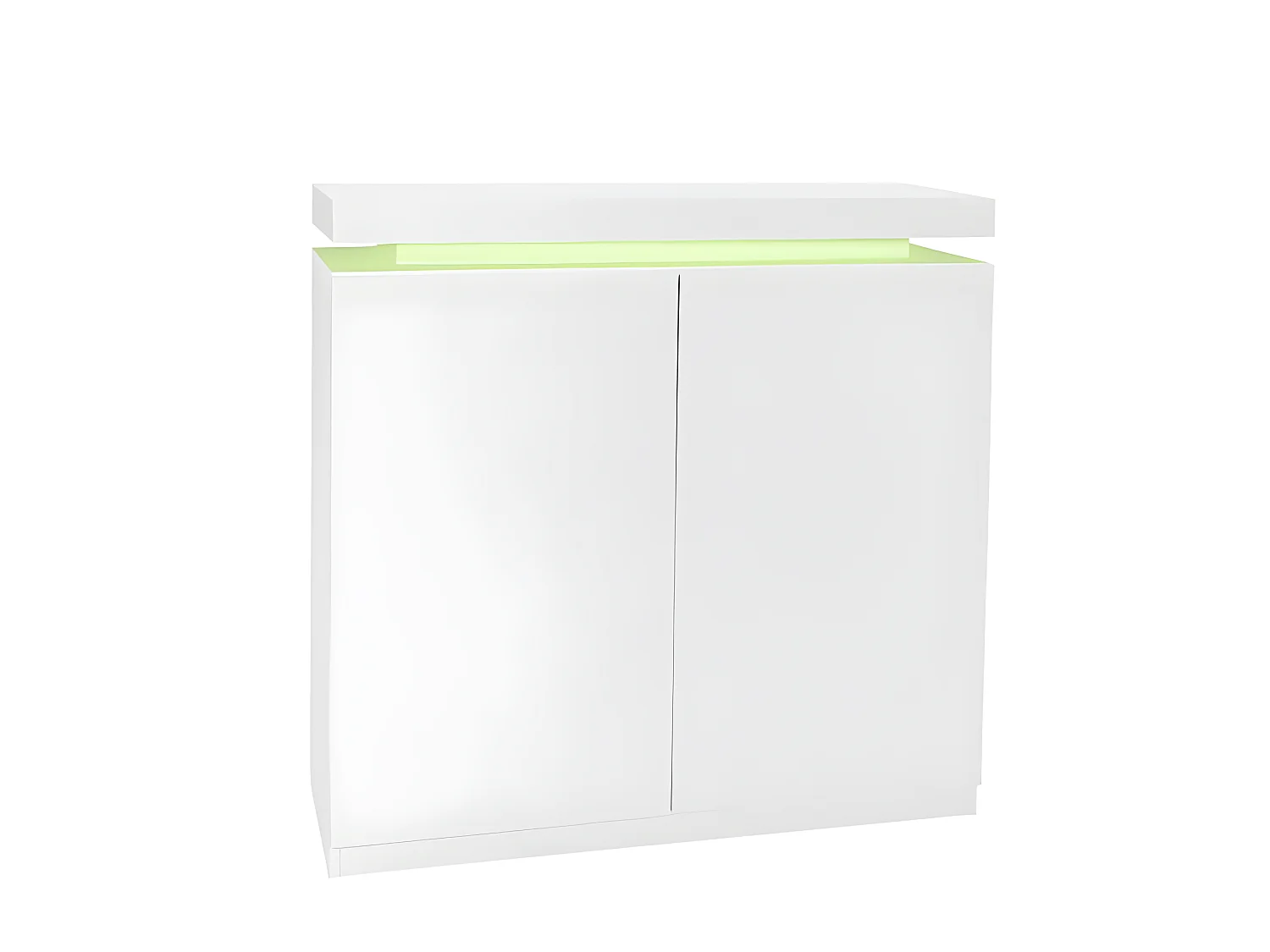 Dressoir met LED-verlichting - 2 deuren met verstelbare planken - Wit