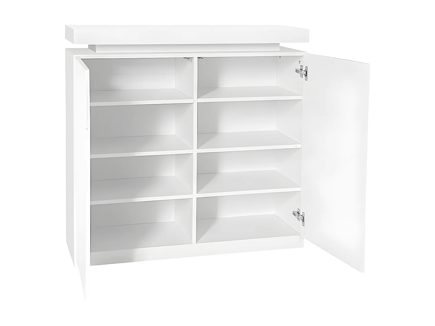 Dressoir met LED-verlichting - 2 deuren met verstelbare planken - Wit